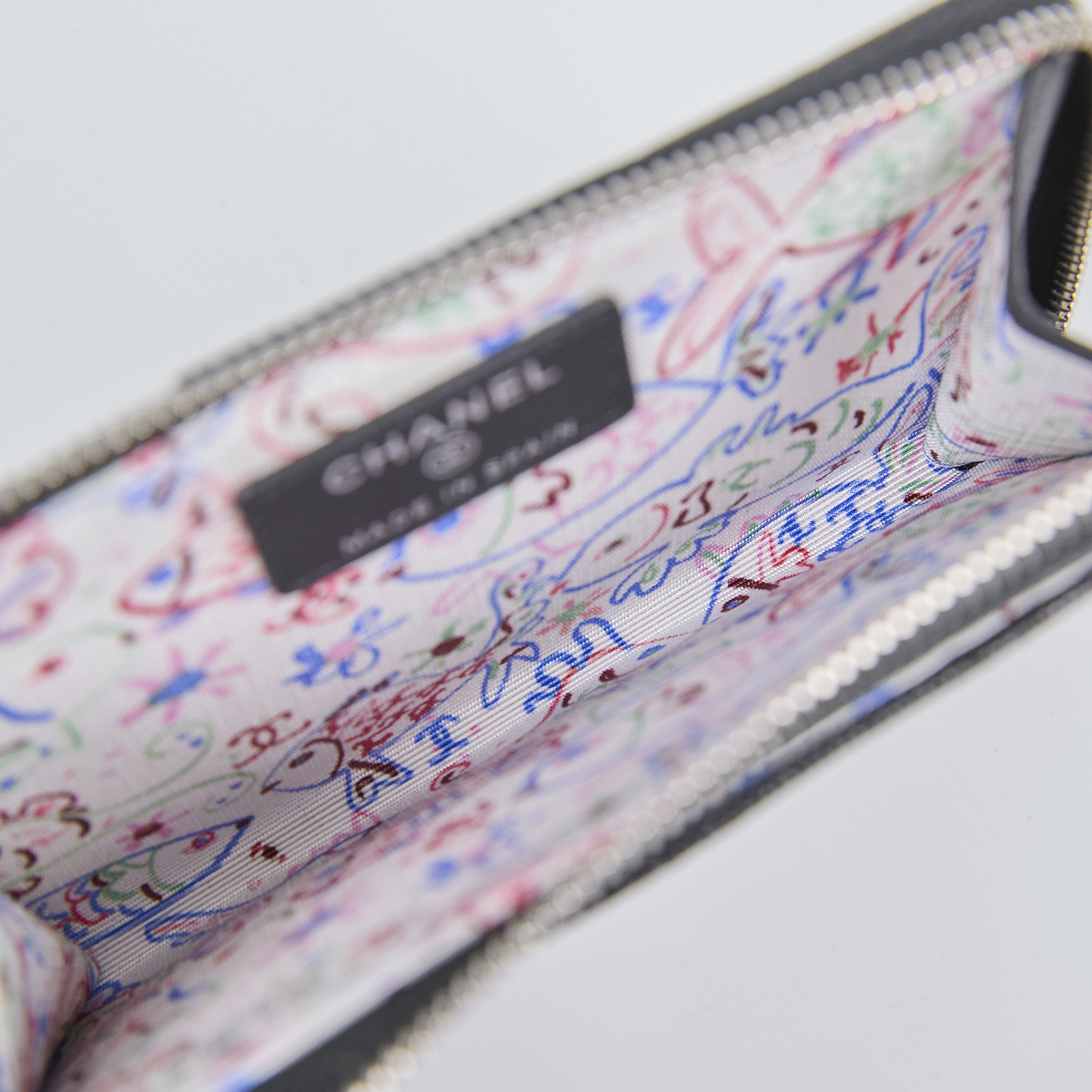 香奈兒 CHANEL 卡夾 拉鍊零錢包 AP4336 晶片款 黑銀荔枝L拉鍊零錢包 防塵袋