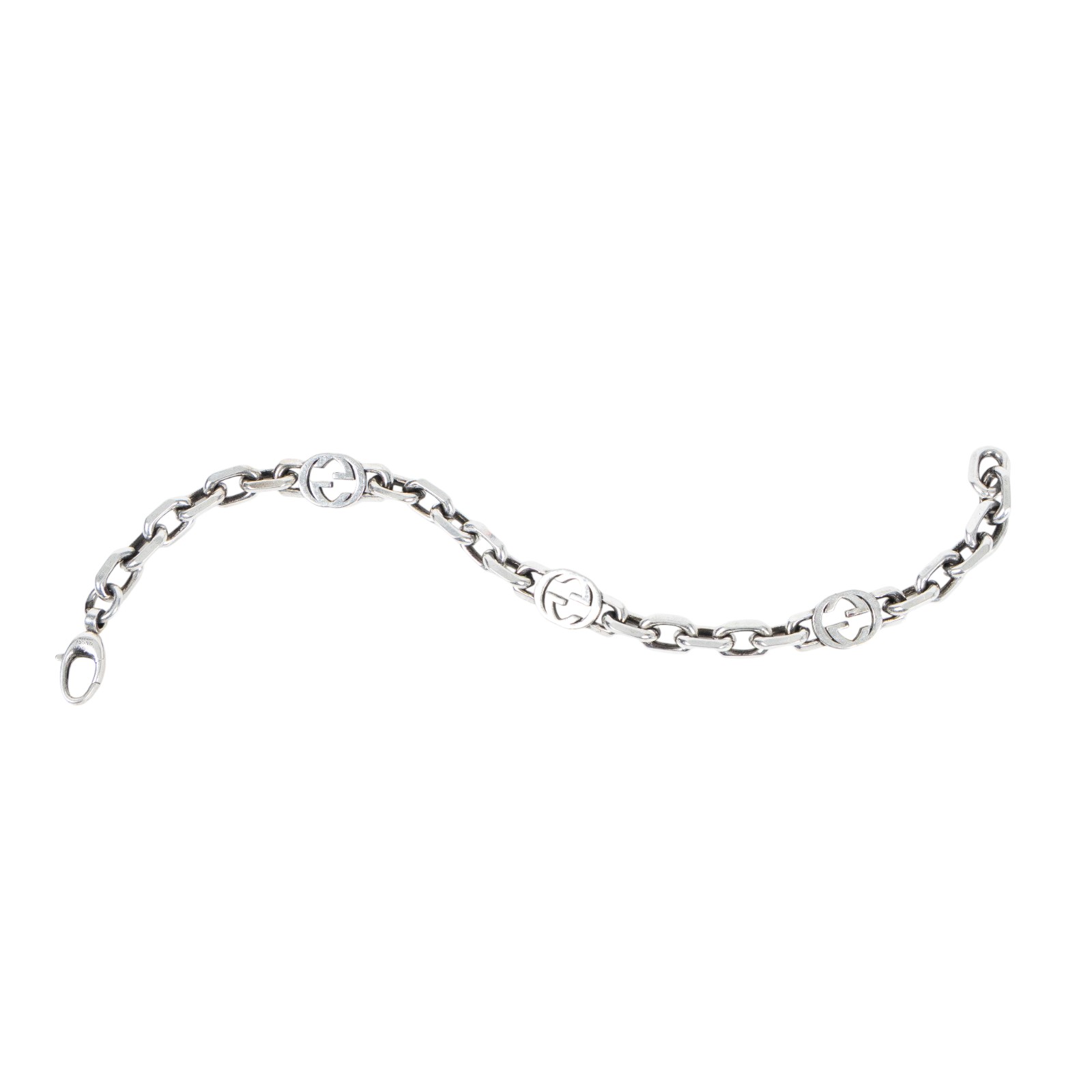 古馳 GUCCI Interlocking G 手鏈 620798 J8400_18 925銀GG手鍊#18 原廠盒子/防塵袋