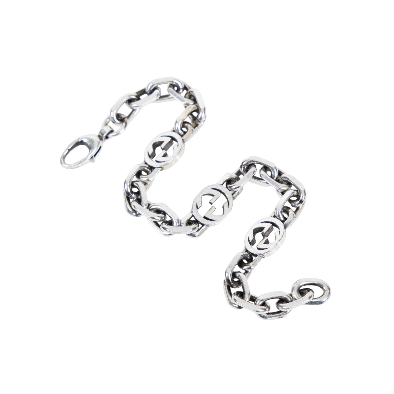 古馳 GUCCI Interlocking G 手鏈 620798 J8400_18 925銀GG手鍊#18 原廠盒子/防塵袋