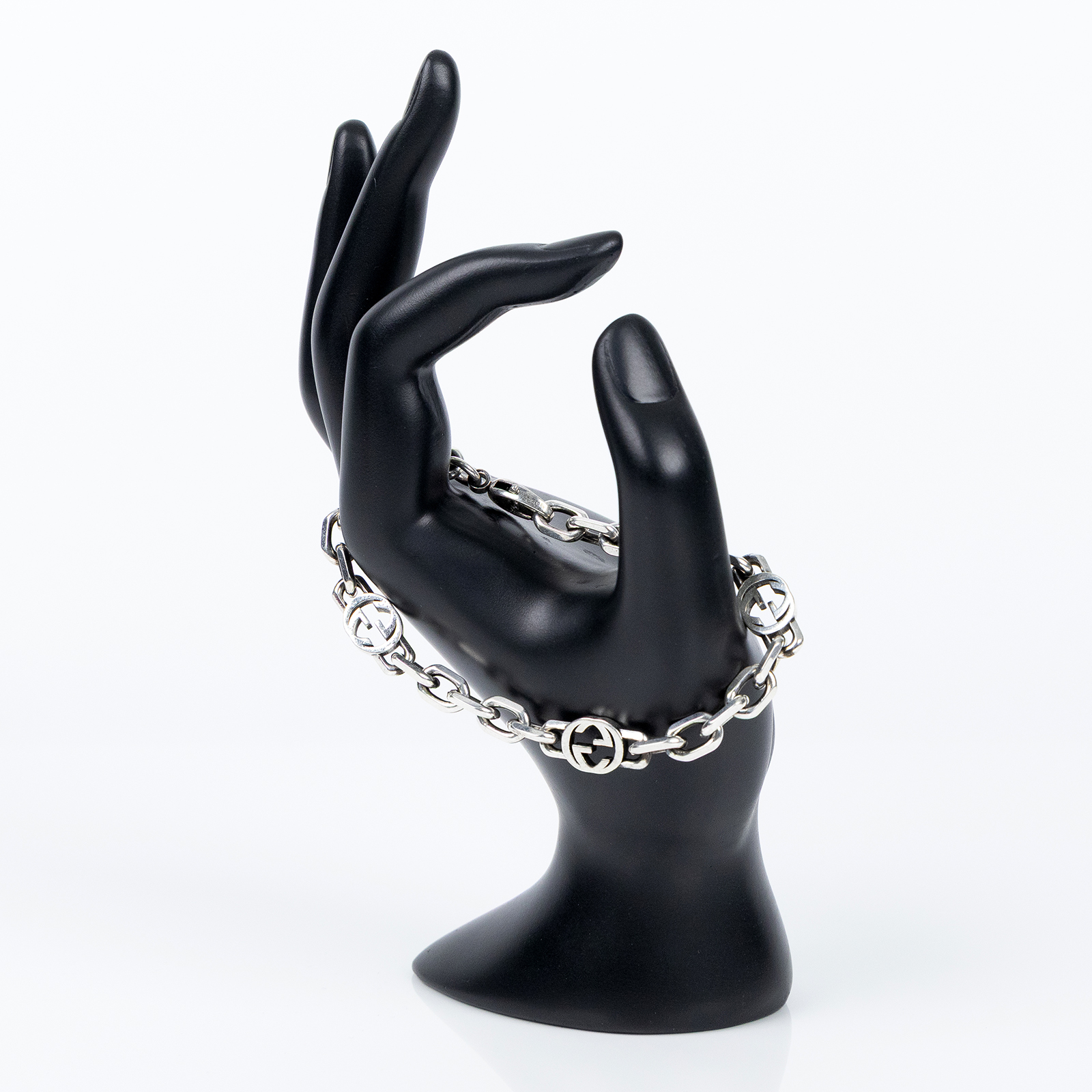 古馳 GUCCI Interlocking G 手鏈 620798 J8400_18 925銀GG手鍊#18 原廠盒子/防塵袋