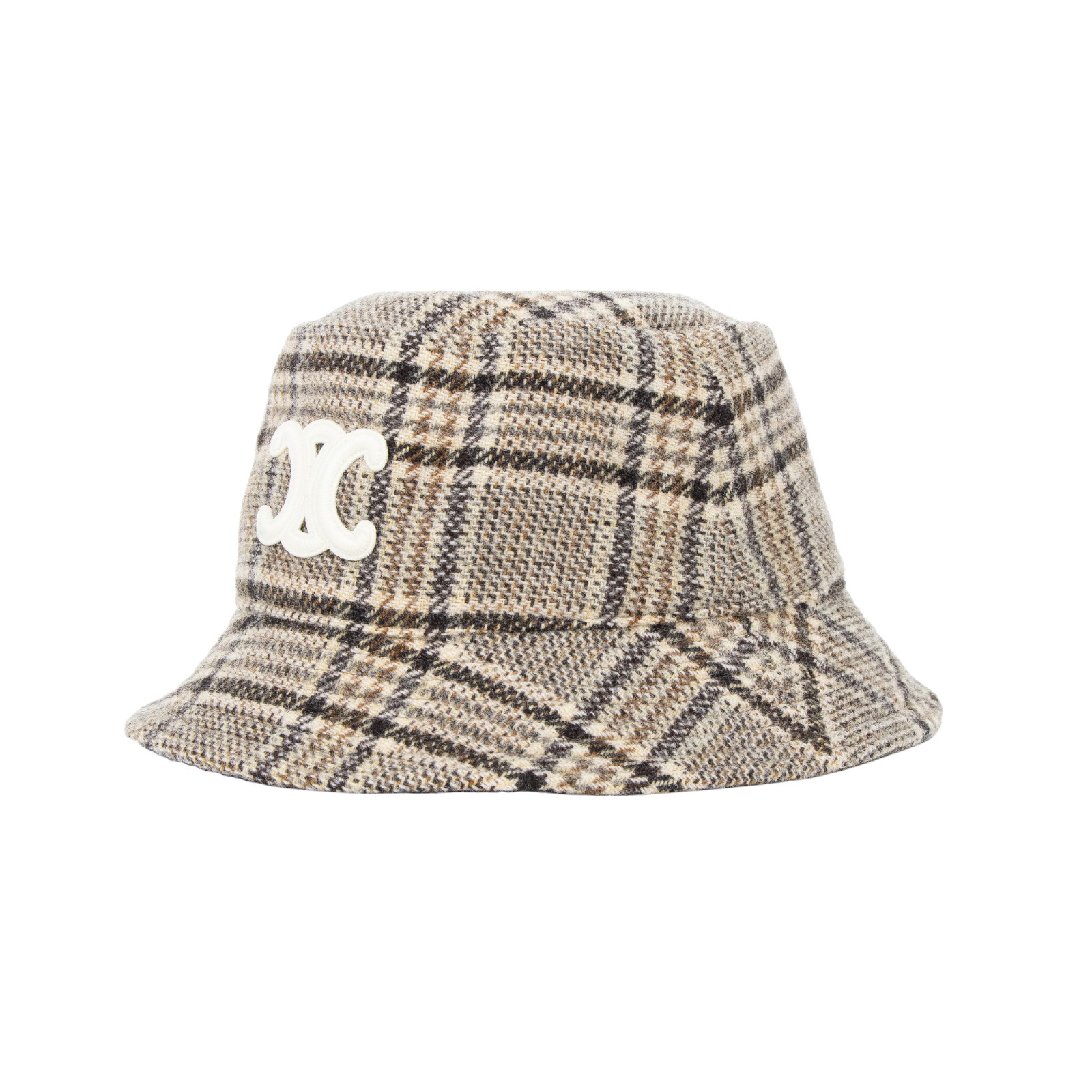 思琳 CELINE Triomphe 水桶帽 2AUE5471S_M TRIOMPHE格纹羊毛渔夫帽 無附屬品