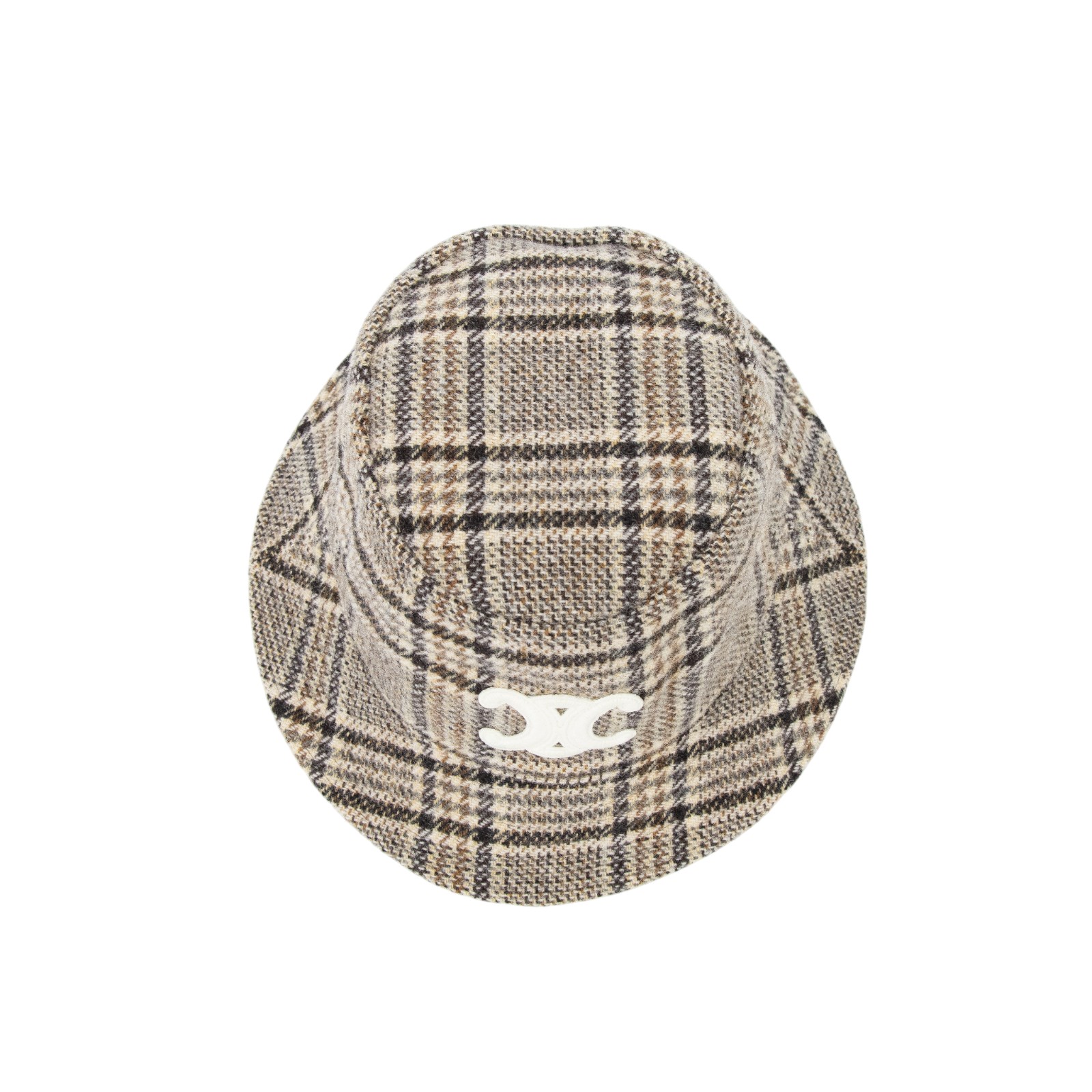 思琳 CELINE Triomphe 水桶帽 2AUE5471S_M TRIOMPHE格纹羊毛渔夫帽 無附屬品