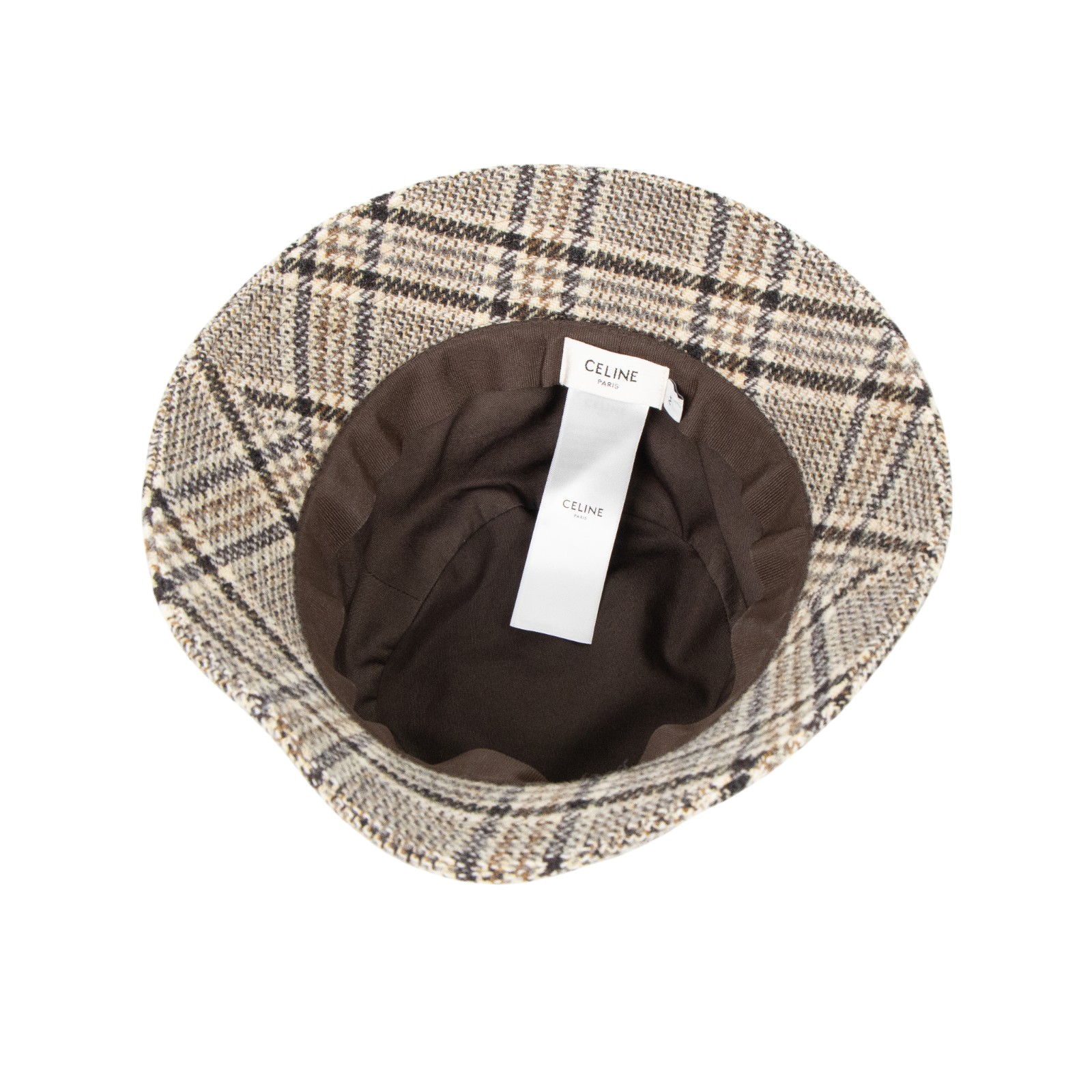 思琳 CELINE Triomphe 水桶帽 2AUE5471S_M TRIOMPHE格纹羊毛渔夫帽 無附屬品