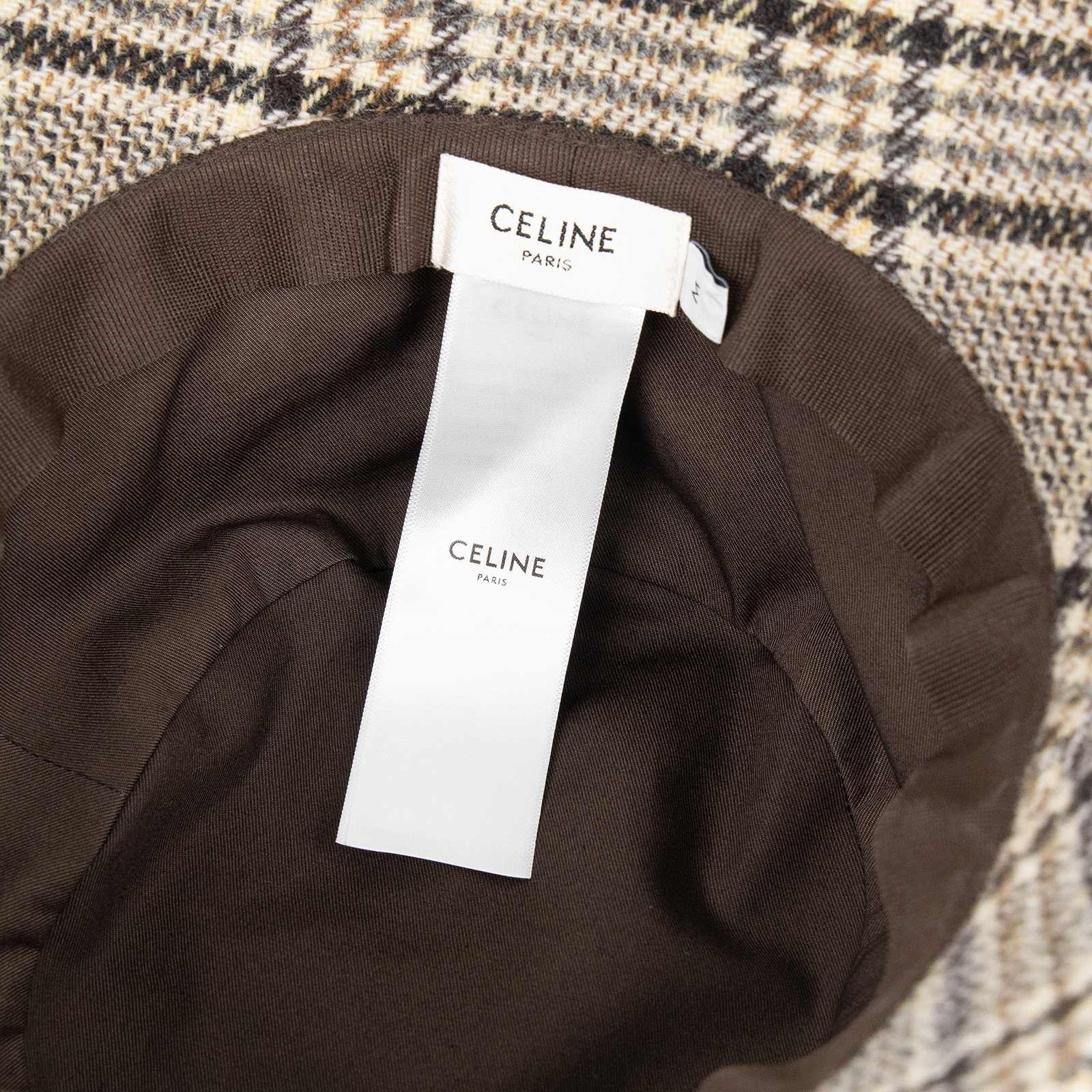 思琳 CELINE Triomphe 水桶帽 2AUE5471S_M TRIOMPHE格纹羊毛渔夫帽 無附屬品