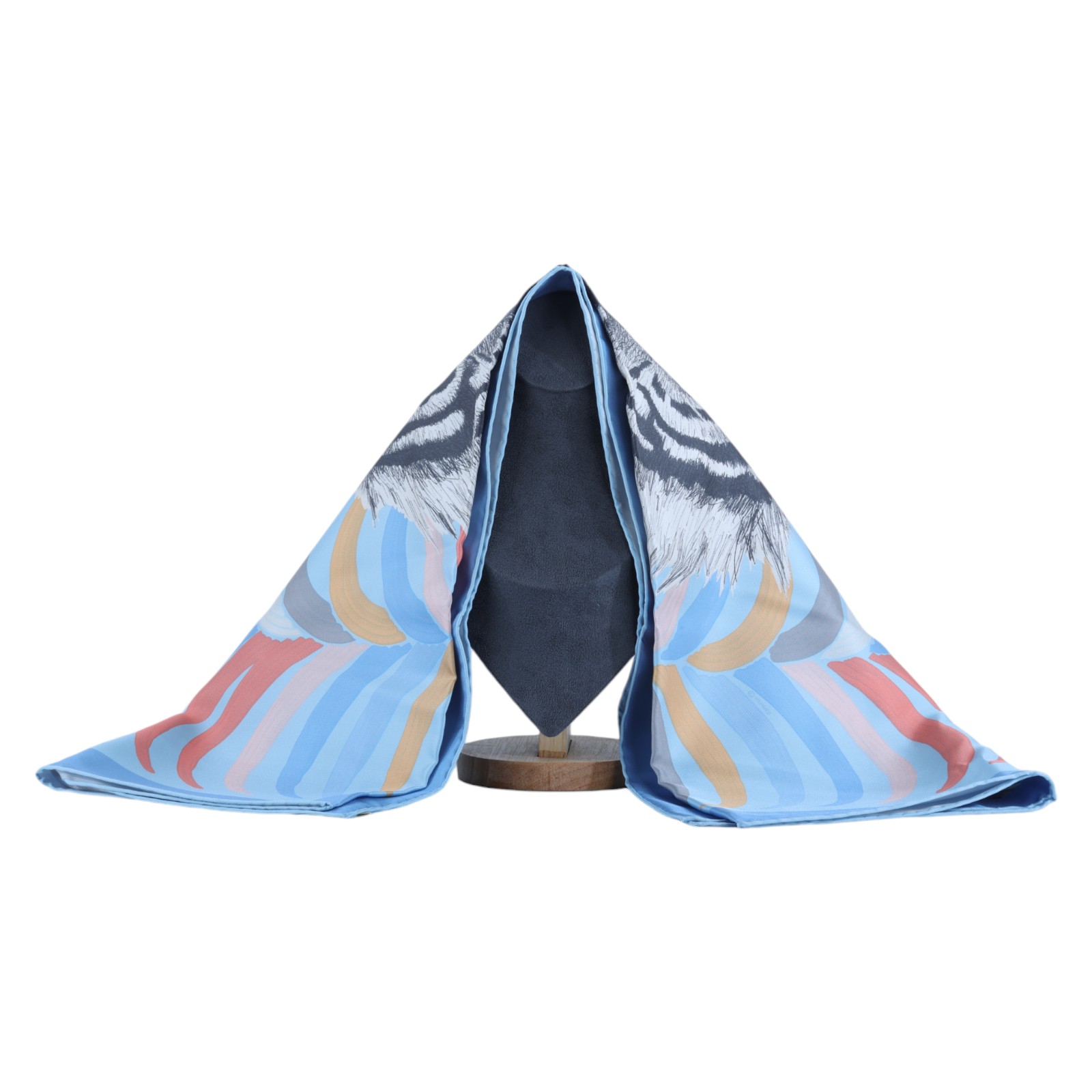 愛馬仕 Hermes Les Folies du Faubourg 90方巾 艷黃色 紅色 栗棕色 H004147Sv08  藍底黑老虎絲巾90x90 原廠盒子