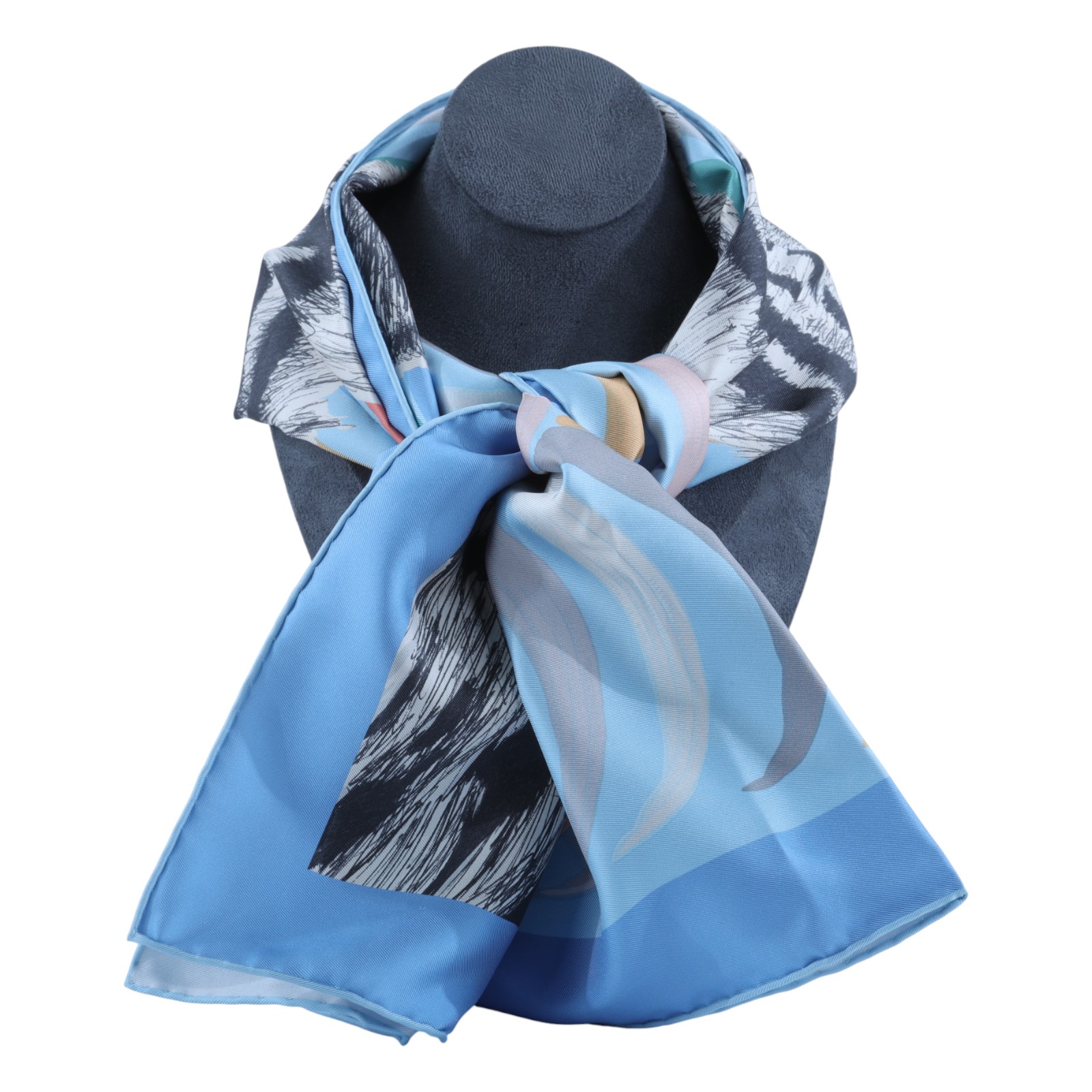 愛馬仕 Hermes Les Folies du Faubourg 90方巾 艷黃色 紅色 栗棕色 H004147Sv08  藍底黑老虎絲巾90x90 原廠盒子