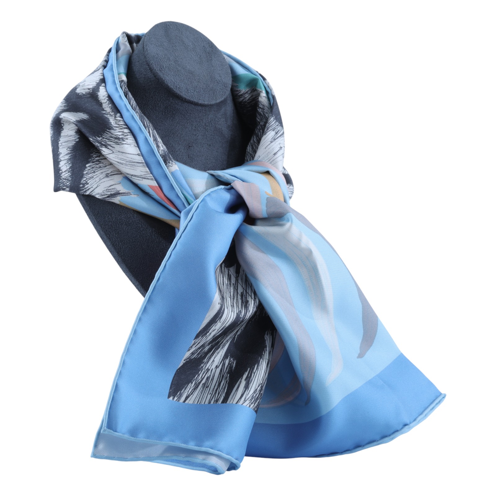 愛馬仕 Hermes Les Folies du Faubourg 90方巾 艷黃色 紅色 栗棕色 H004147Sv08  藍底黑老虎絲巾90x90 原廠盒子