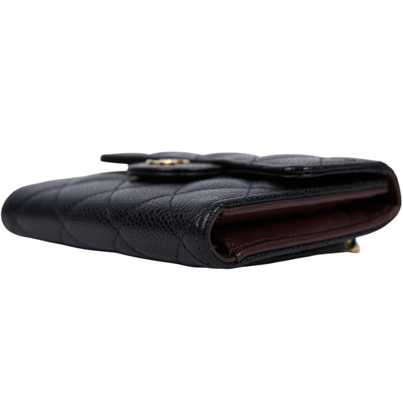 香奈兒 CHANEL 經典 小型 口蓋 皮夾 短夾  AP0231 晶片款 黑金荔枝三折短夾 原廠盒子/防塵袋