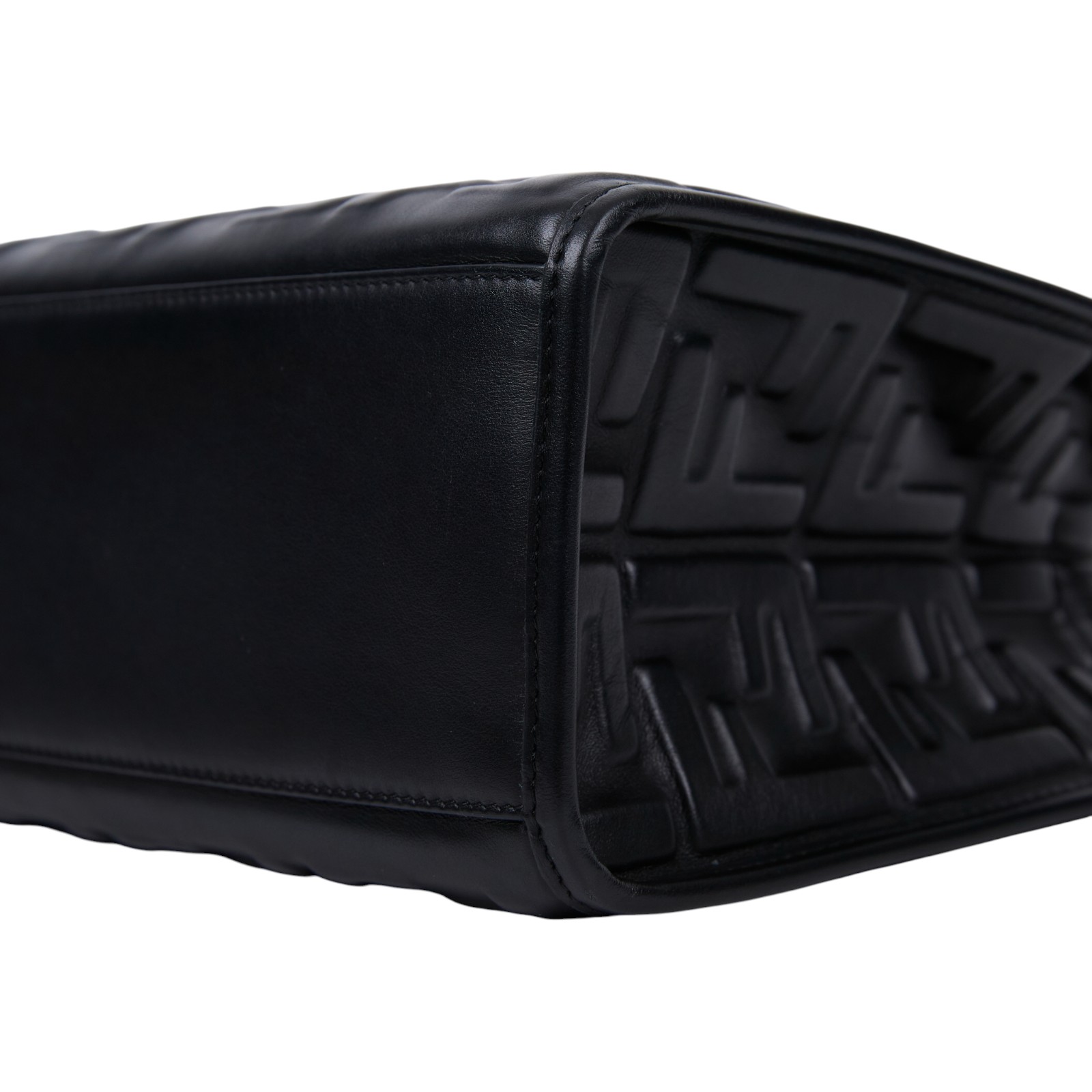 芬迪 FENDI Sunshine 小型 皮革 手提袋 8BH394AMCY 黑皮革壓紋SUNSHINE托特包 SMALL 防塵袋/背帶