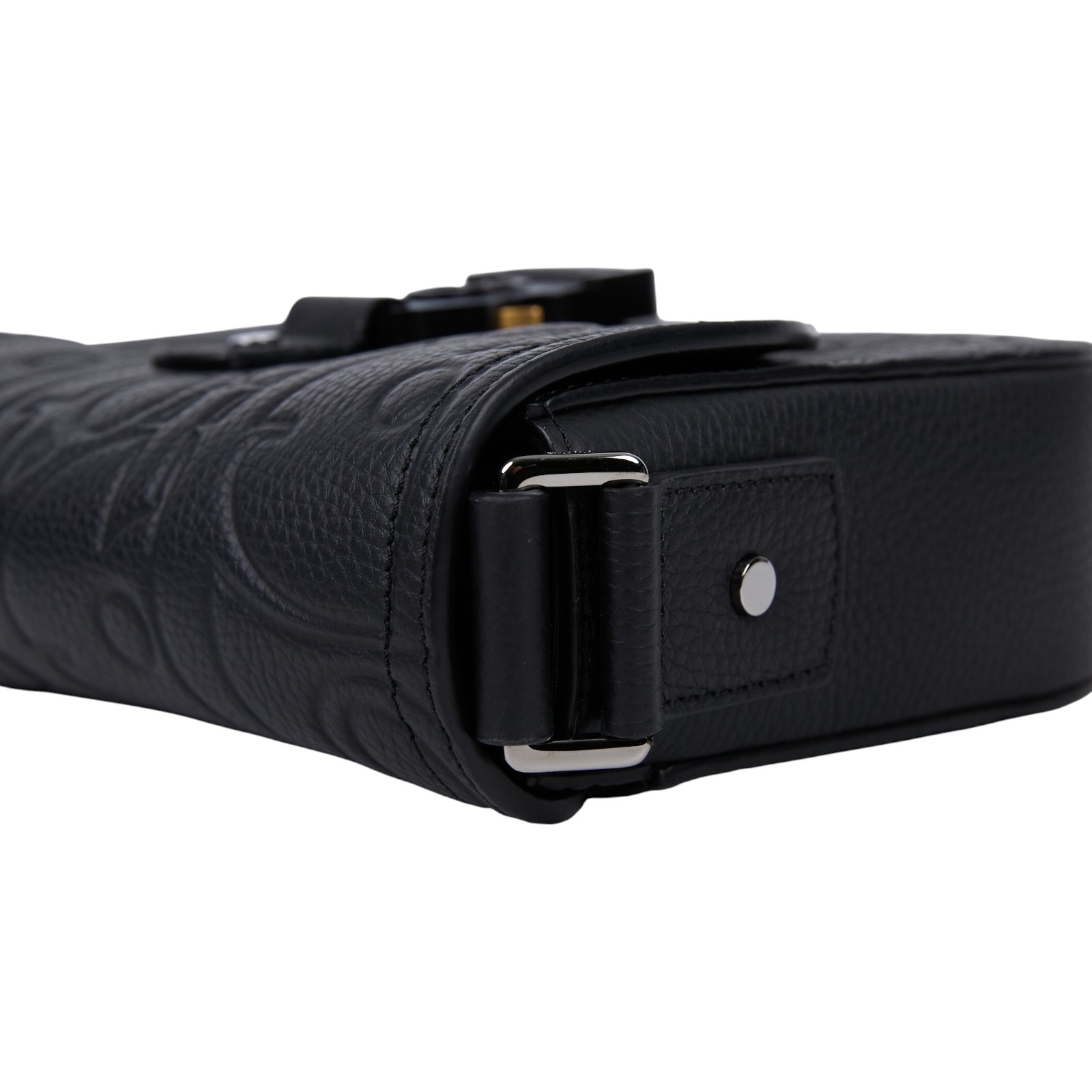 迪奧 CHRISTIAN DIOR Saddle 小型 翻蓋 郵差包 1ADPO049LLG 黑壓紋SADDLE GRAVITY肩背包 無附屬品