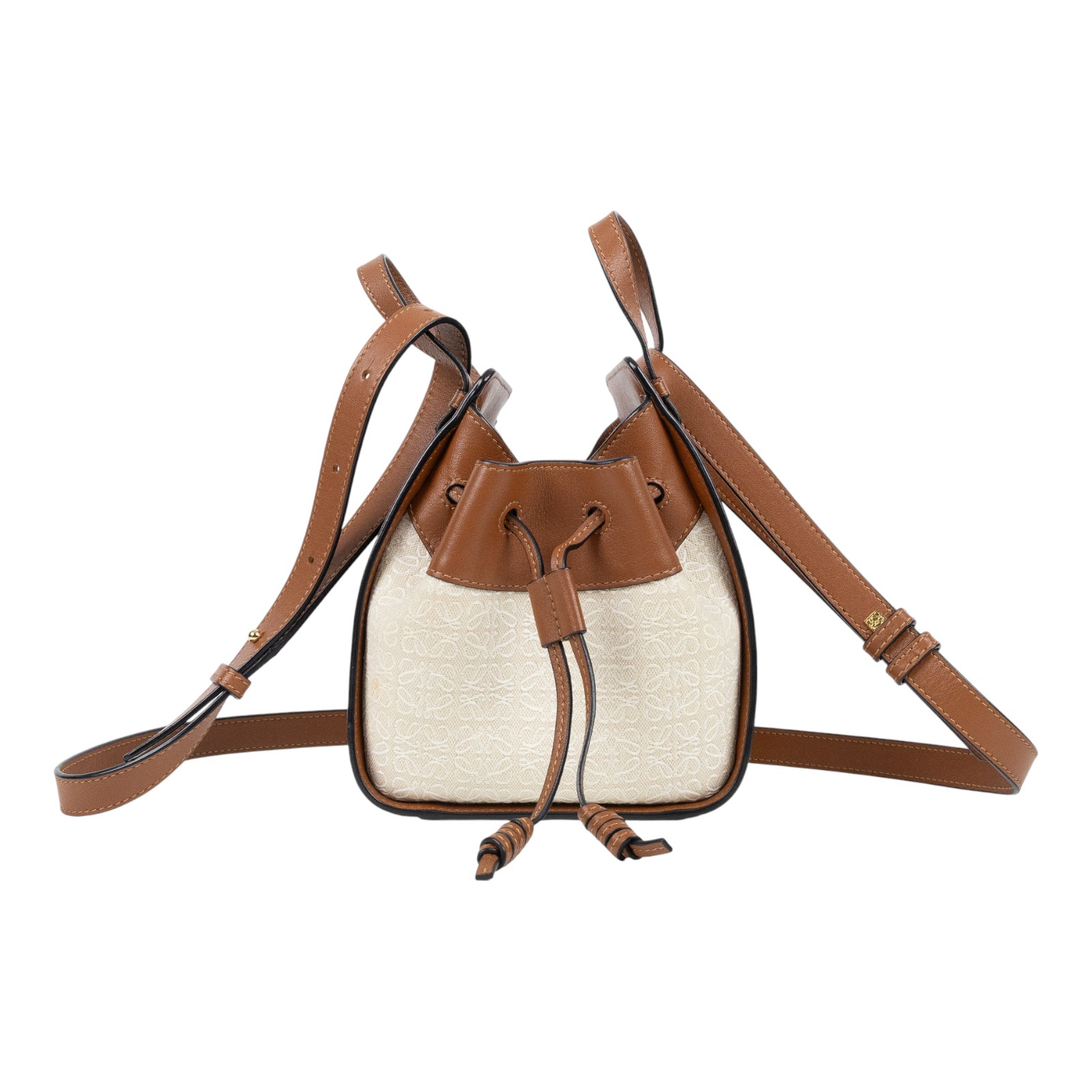 羅意威 LOEWE Mini Hammock drawstring 迷你 小牛皮 肩背 吊床包 A538V07X11  防塵袋/背帶