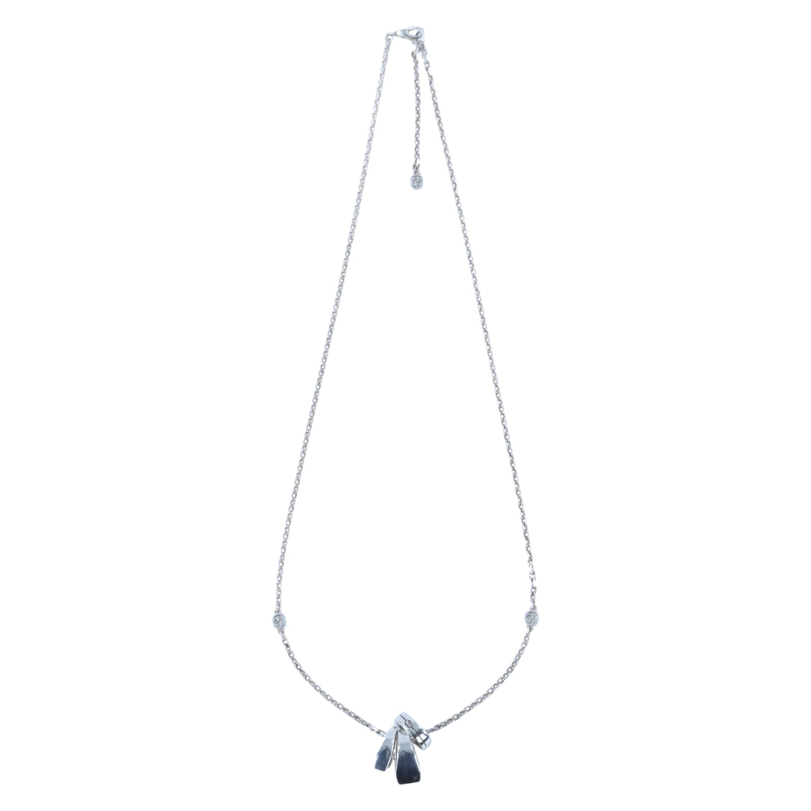 古馳 GUCCI Interlocking G 項鏈  925純銀三環項鍊 原廠盒子/防塵袋