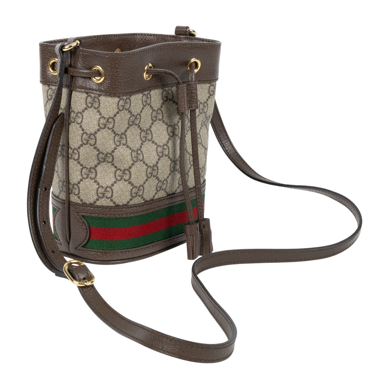 古馳 GUCCI Ophidia GG 迷你 水桶袋 米色 烏木色 550620 96I3B 棕GG紋OPHIDIA水桶包 原廠盒子/防塵袋
