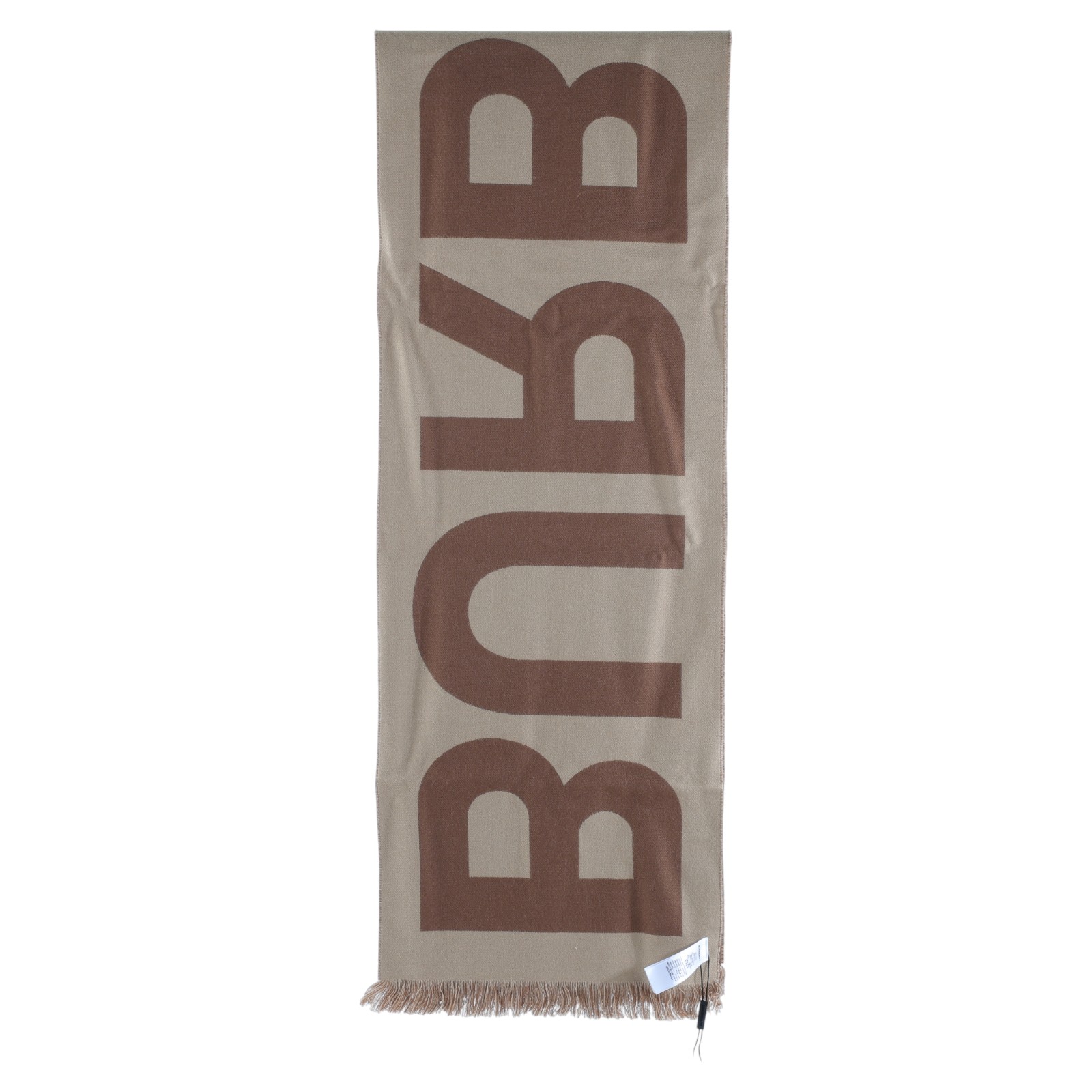 博柏利 BURBERRY LOGO 羊毛提花圍巾 Birch Brown 80571481 深咖拼淺咖LOGO圍巾 原廠盒子