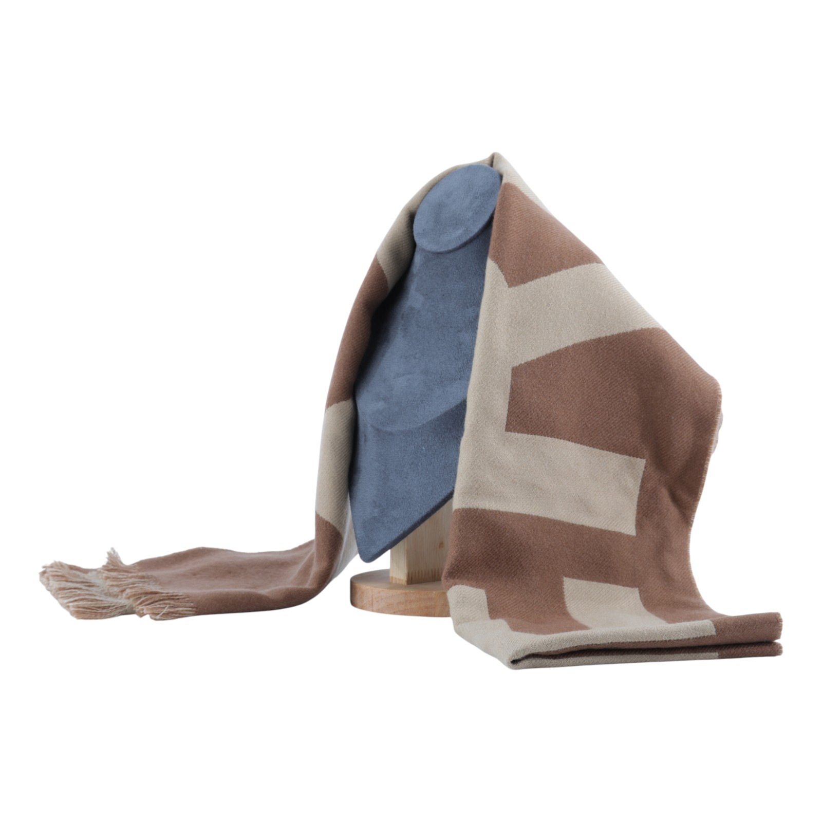 博柏利 BURBERRY LOGO 羊毛提花圍巾 Birch Brown 80571481 深咖拼淺咖LOGO圍巾 原廠盒子