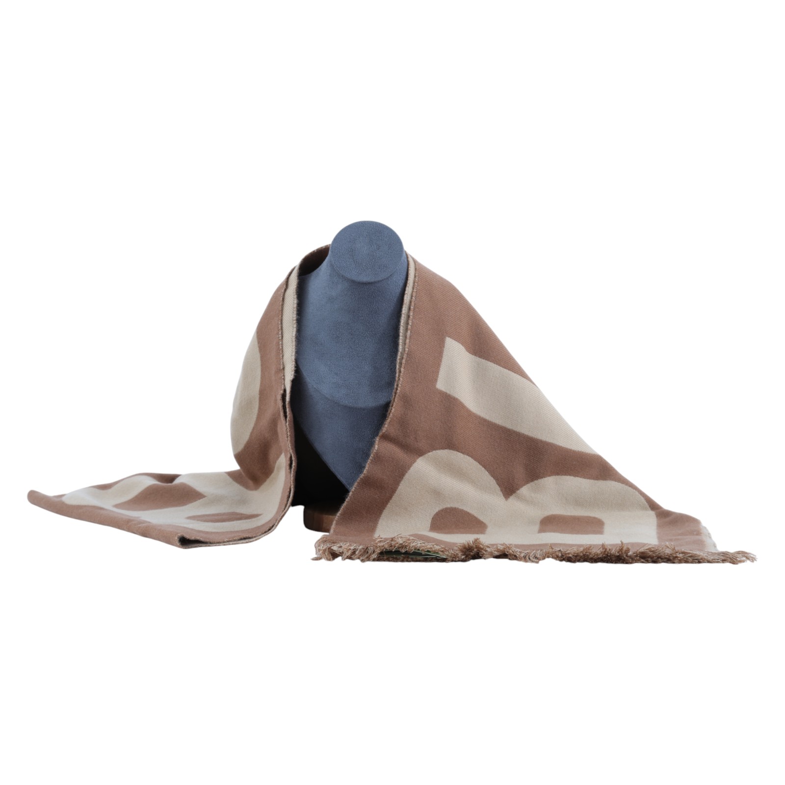 博柏利 BURBERRY LOGO 羊毛提花圍巾 Birch Brown 80571481 深咖拼淺咖LOGO圍巾 原廠盒子