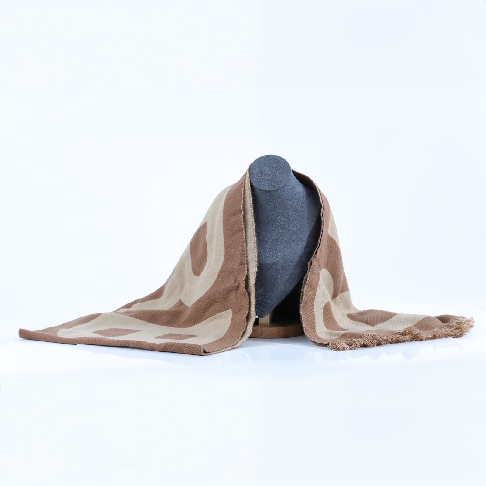 博柏利 BURBERRY LOGO 羊毛提花圍巾 Birch Brown 80571481 深咖拼淺咖LOGO圍巾 原廠盒子