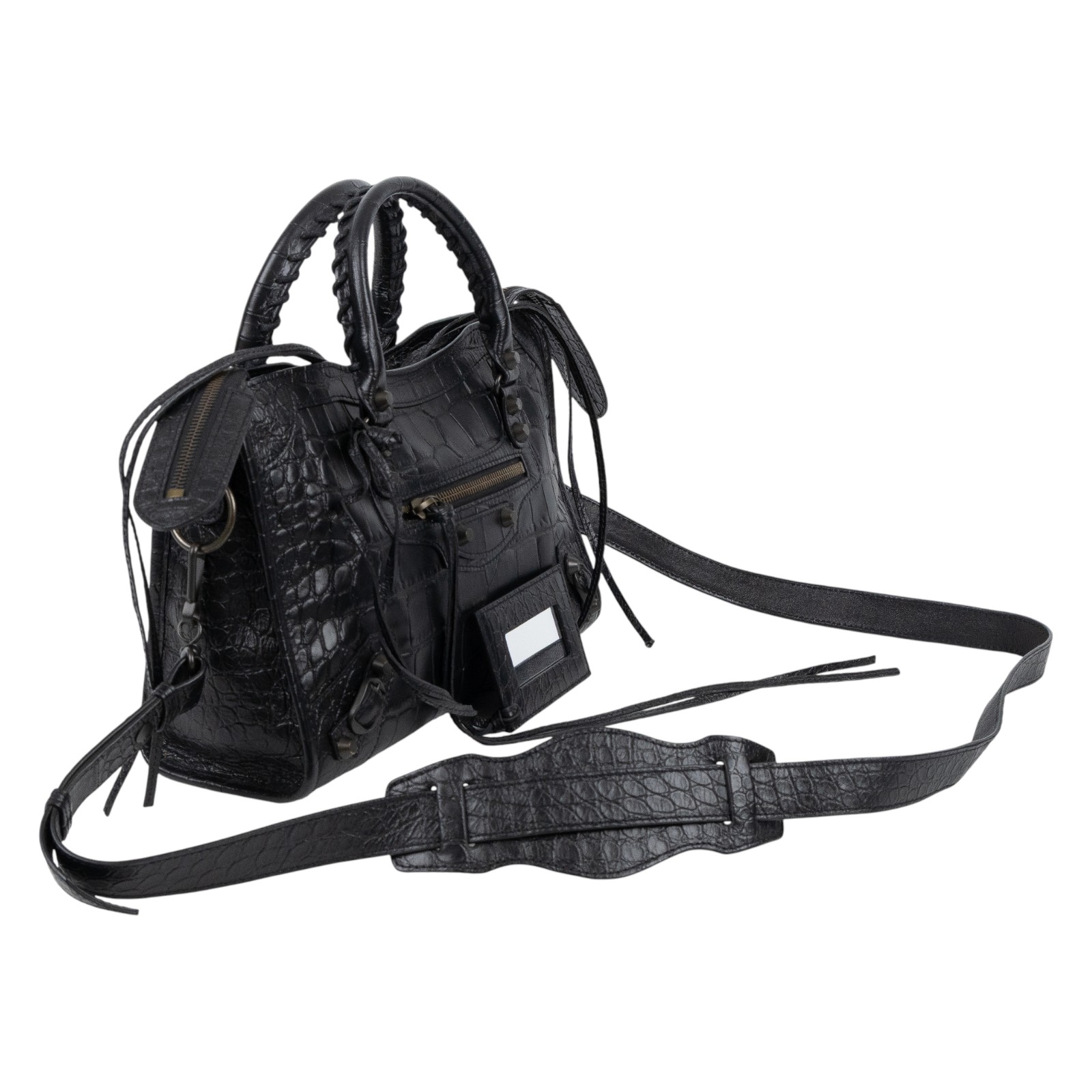 巴黎世家 BALENCIAGA CLassic City S 機車包 431621DLI2T 黑壓紋機車包 防塵袋/背帶2/鏡子/購買證明/發票