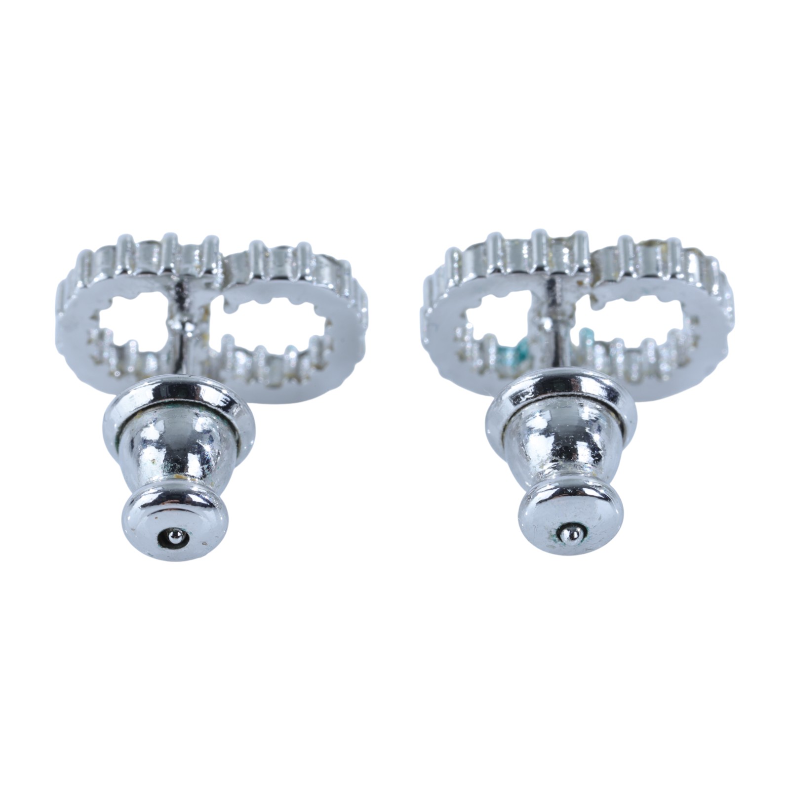 迪奧 CHRISTIAN DIOR Clair D Lune 耳釘 E1715CDLCY 銀色CD水鑽耳環 原廠盒子/防塵袋/購買證明影本