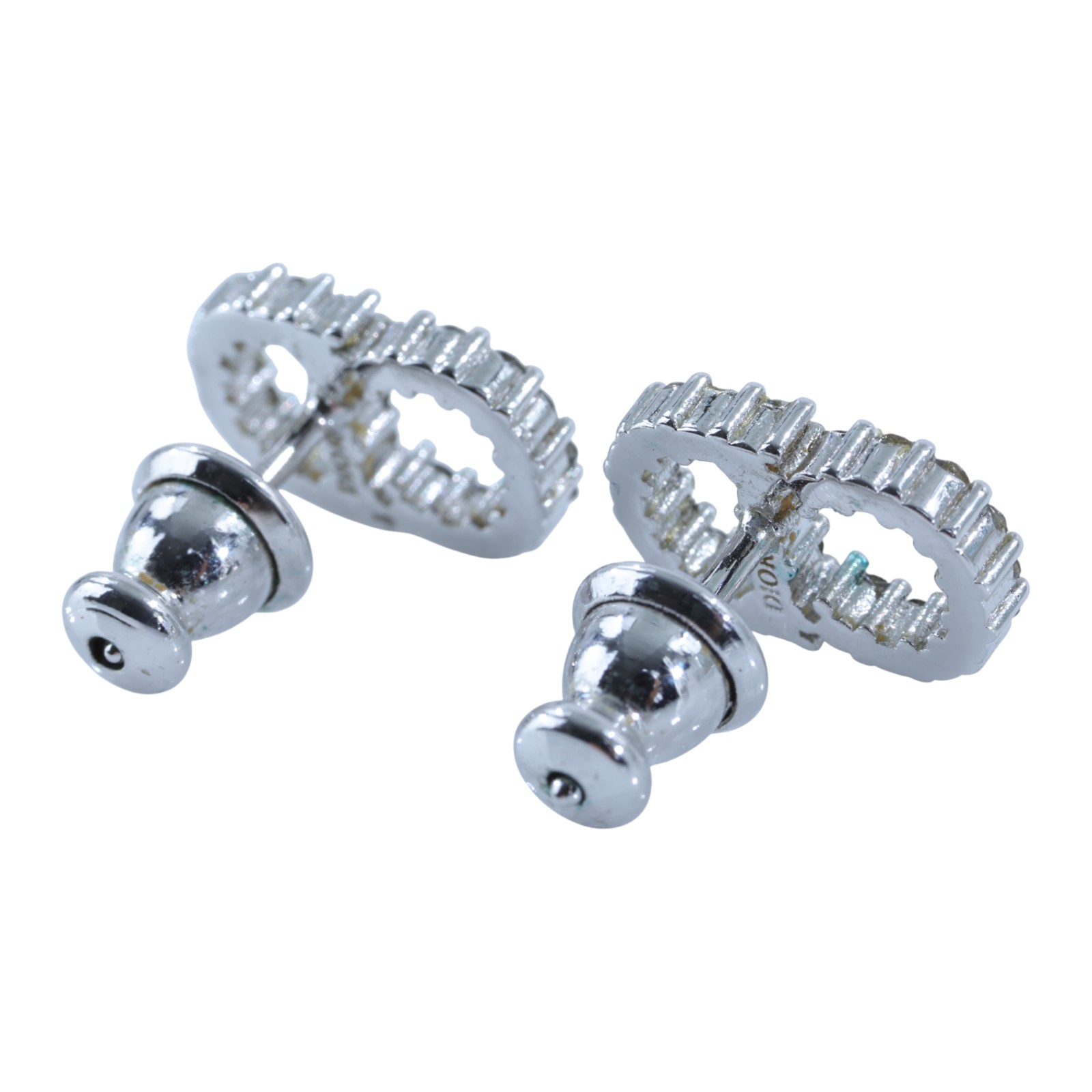 迪奧 CHRISTIAN DIOR Clair D Lune 耳釘 E1715CDLCY 銀色CD水鑽耳環 原廠盒子/防塵袋/購買證明影本