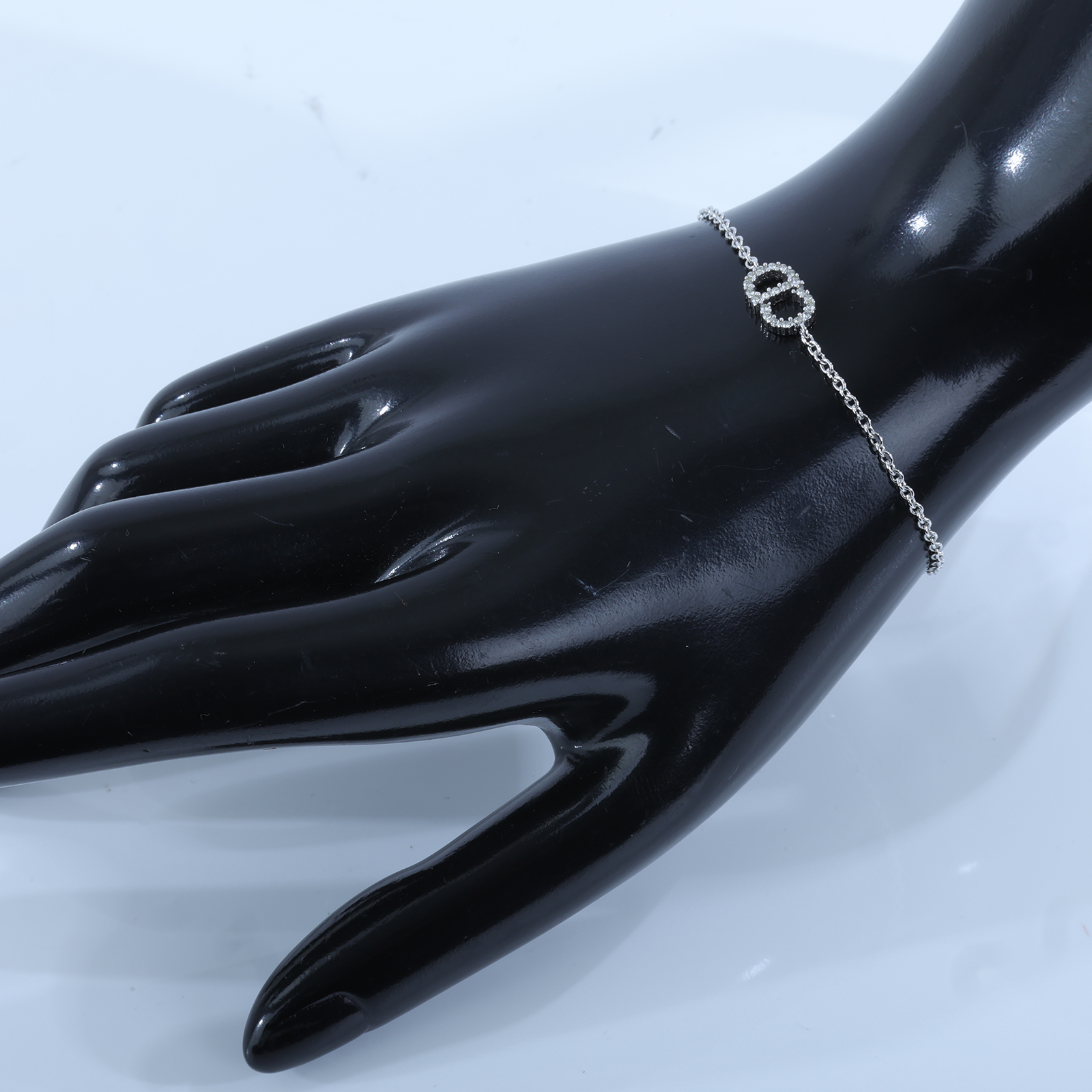 迪奧 CHRISTIAN DIOR Clair D Lune 手鍊 銀色 B0845CDLCY_D102 銀色CD水鑽手鍊 原廠盒子/防塵袋/購買證明