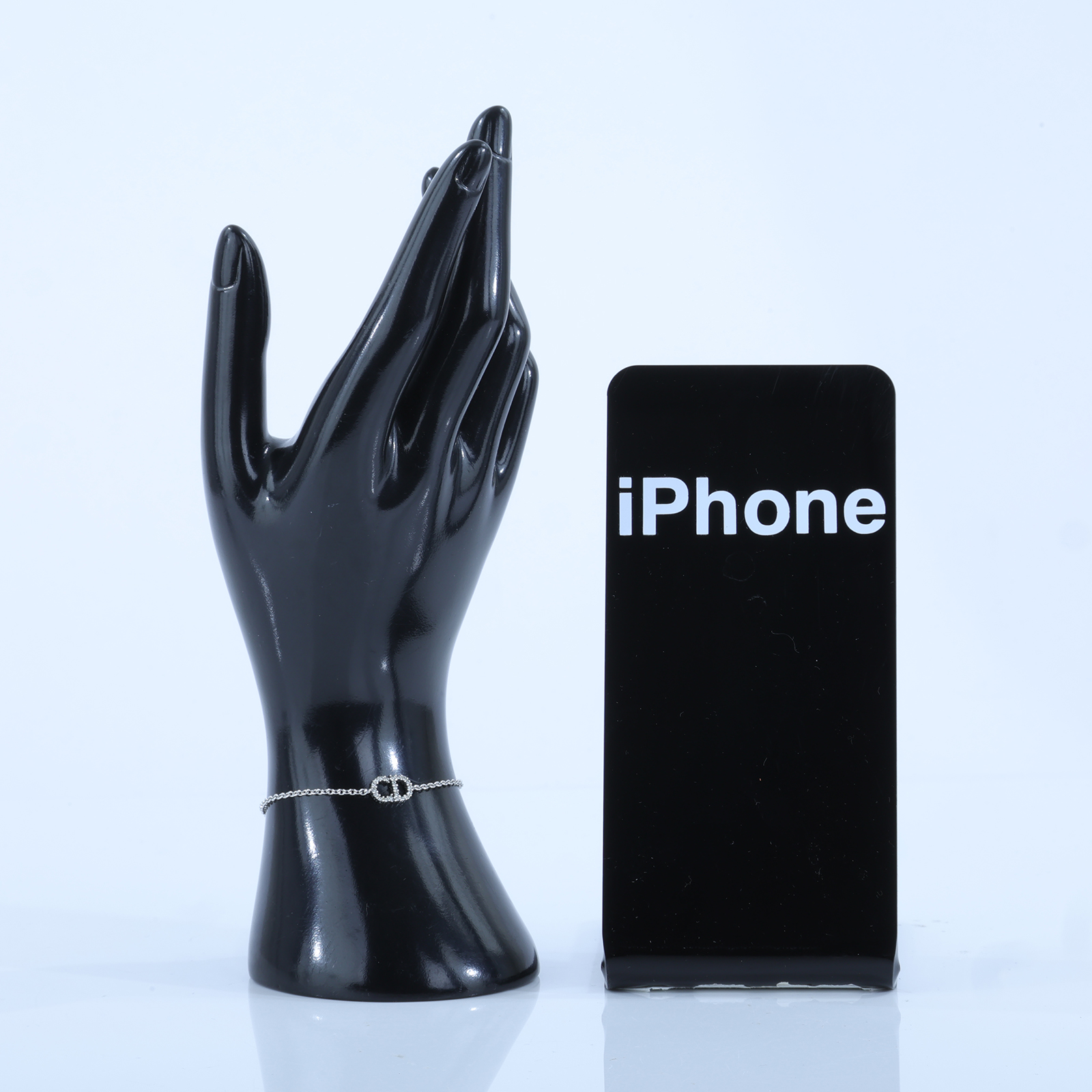 迪奧 CHRISTIAN DIOR Clair D Lune 手鍊 銀色 B0845CDLCY_D102 銀色CD水鑽手鍊 原廠盒子/防塵袋/購買證明