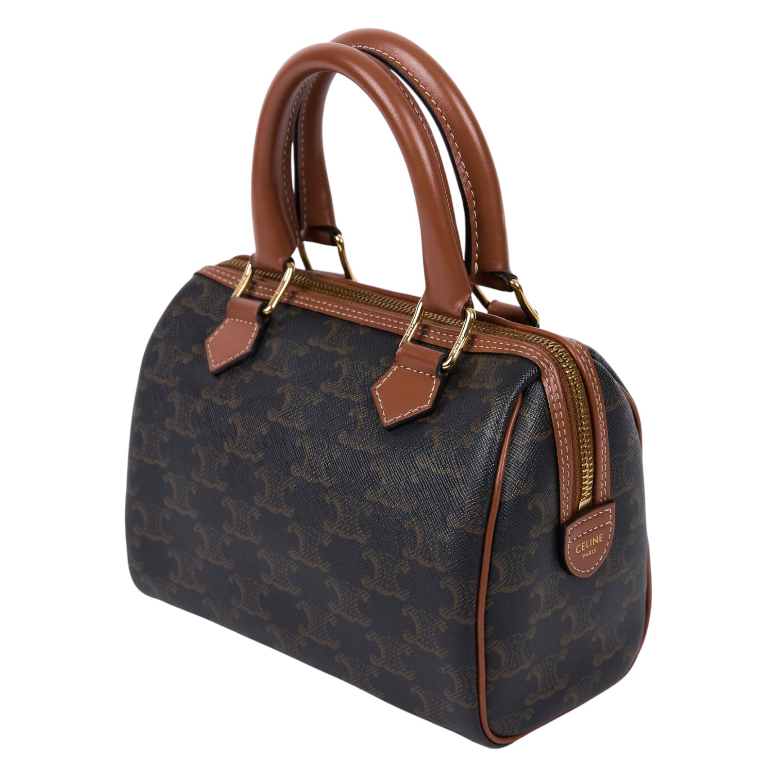 思琳 CELINE 標誌印花 波士頓包 小型 113772CAS 棕凱旋波士頓包 小號 防塵袋/背帶