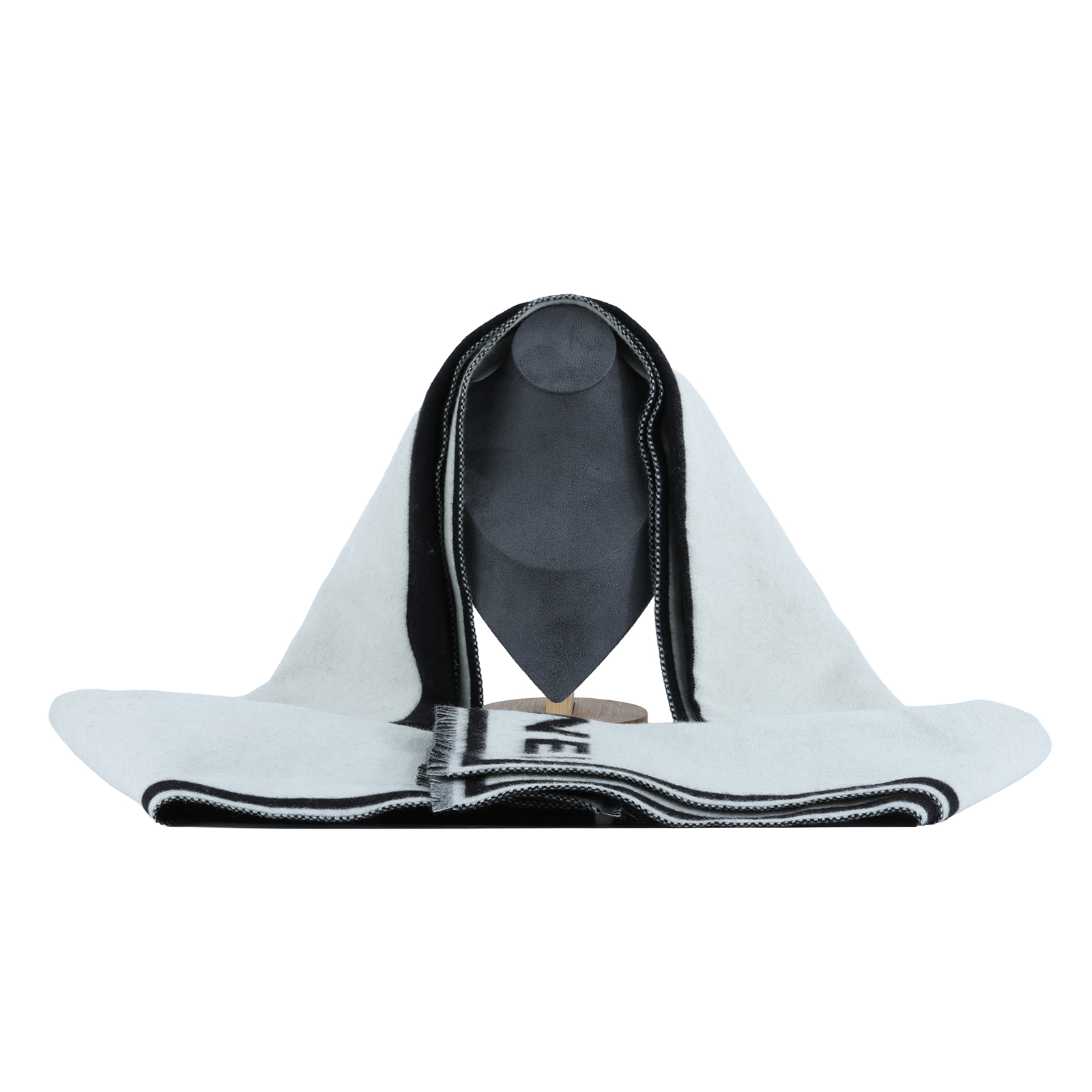 香奈兒 CHANEL 羊絨 圍巾  黑白喀什米爾圍巾 防塵袋