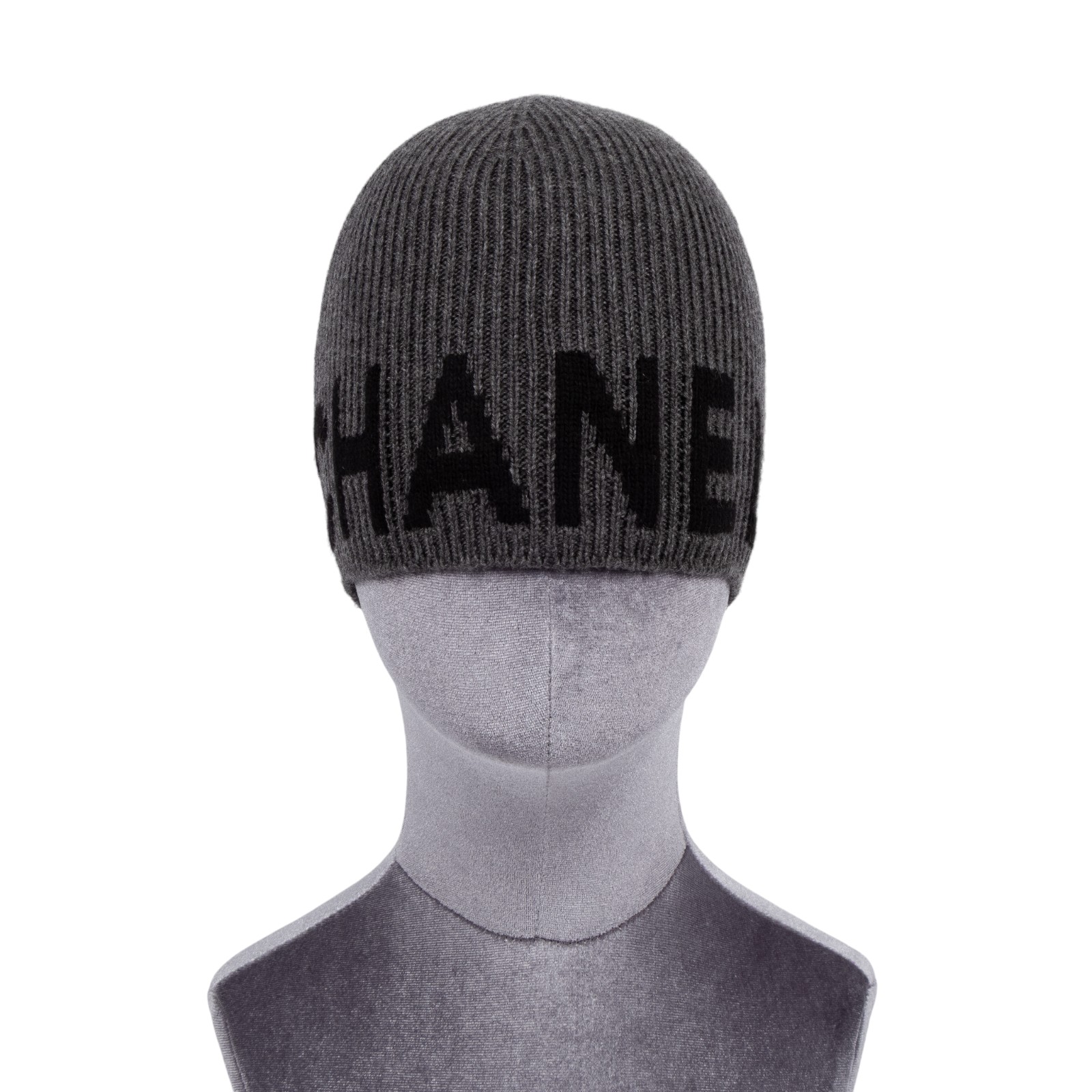 香奈兒 CHANEL LOGO 帽子 毛帽  灰克什米爾毛帽 無附屬品