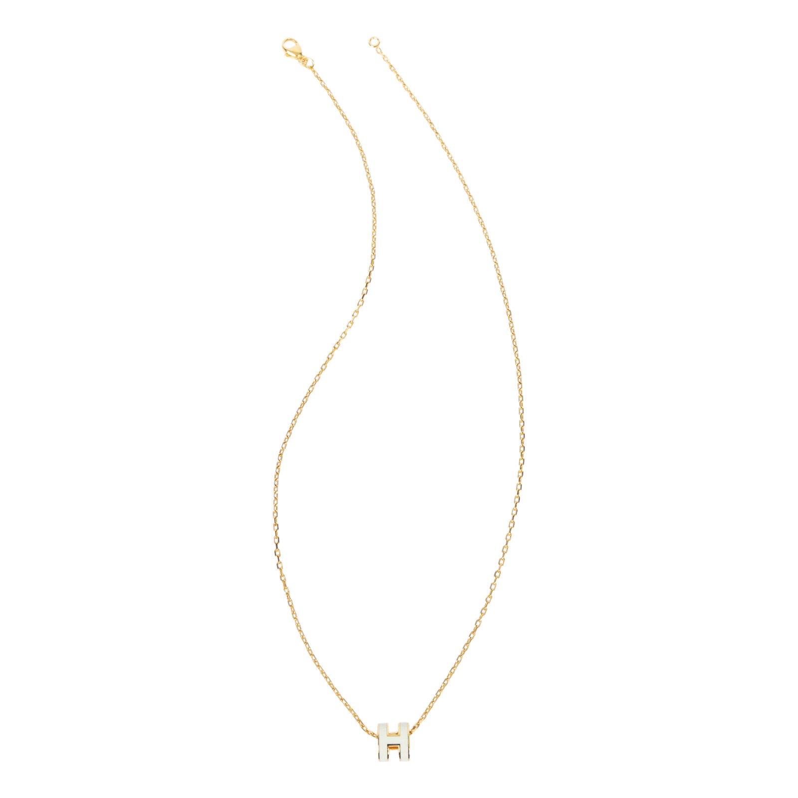 愛馬仕 Hermes Mini Pop H 耳釘 白色 H608002Fv49 ST 02 90 白金MINI POP H項鍊 原廠盒子/內襯