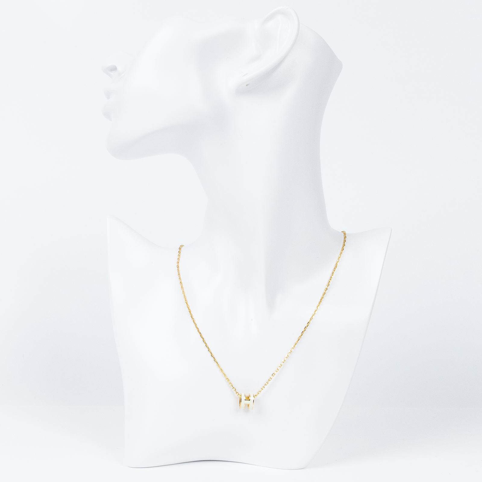 愛馬仕 Hermes Mini Pop H 耳釘 白色 H608002Fv49 ST 02 90 白金MINI POP H項鍊 原廠盒子/內襯