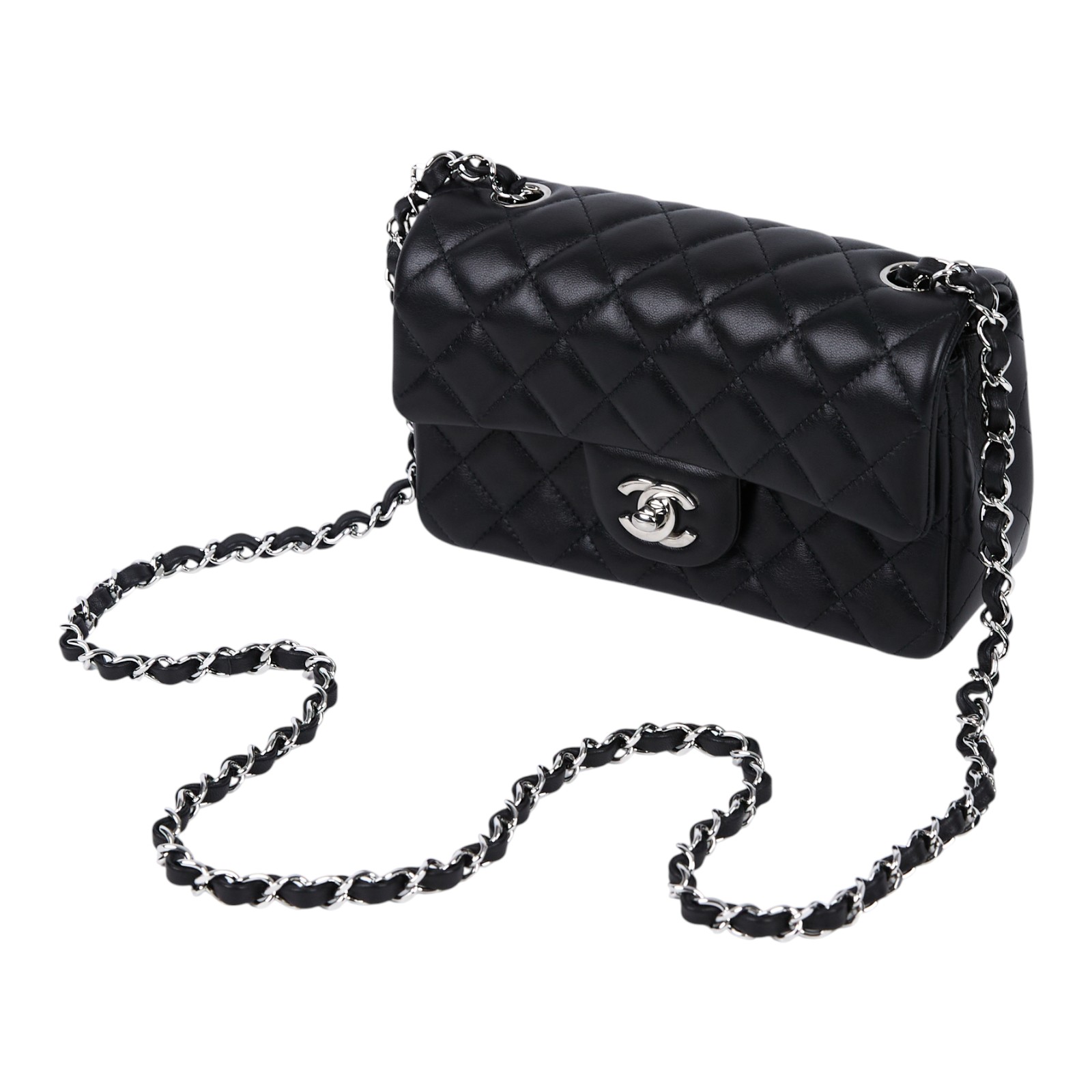 香奈兒 CHANEL CF 迷你 口蓋包 A69900 Y01480 晶片款 黑銀羊COCO20 原廠盒子/防塵袋/購買證明影本