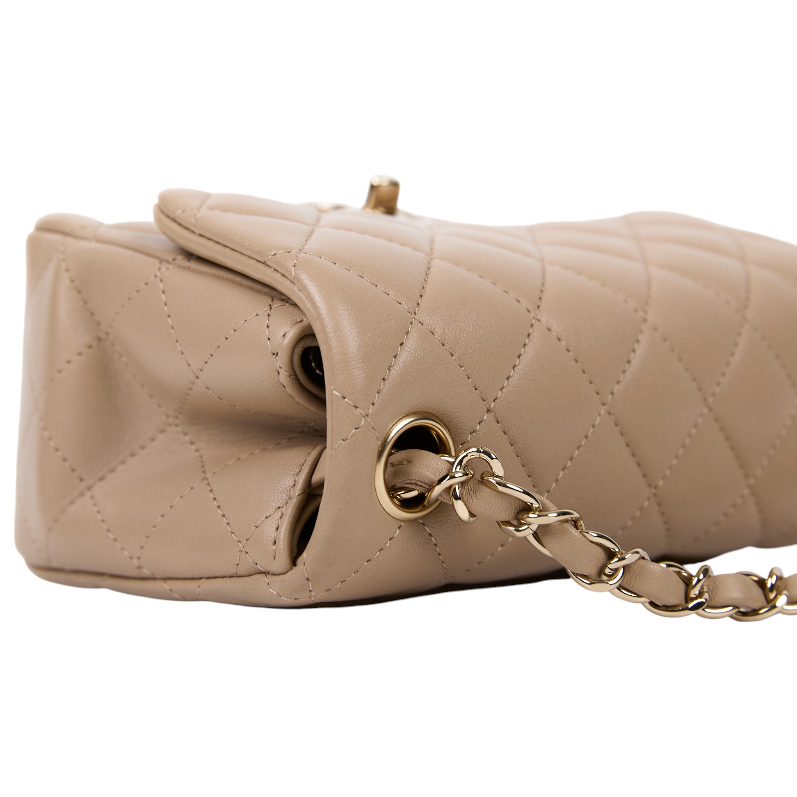 香奈兒 CHANEL CC logo 金球 方胖 肩背 斜背 口蓋包 AS1786 31開 奶茶金釦方胖 原廠盒子/防塵袋/保證卡