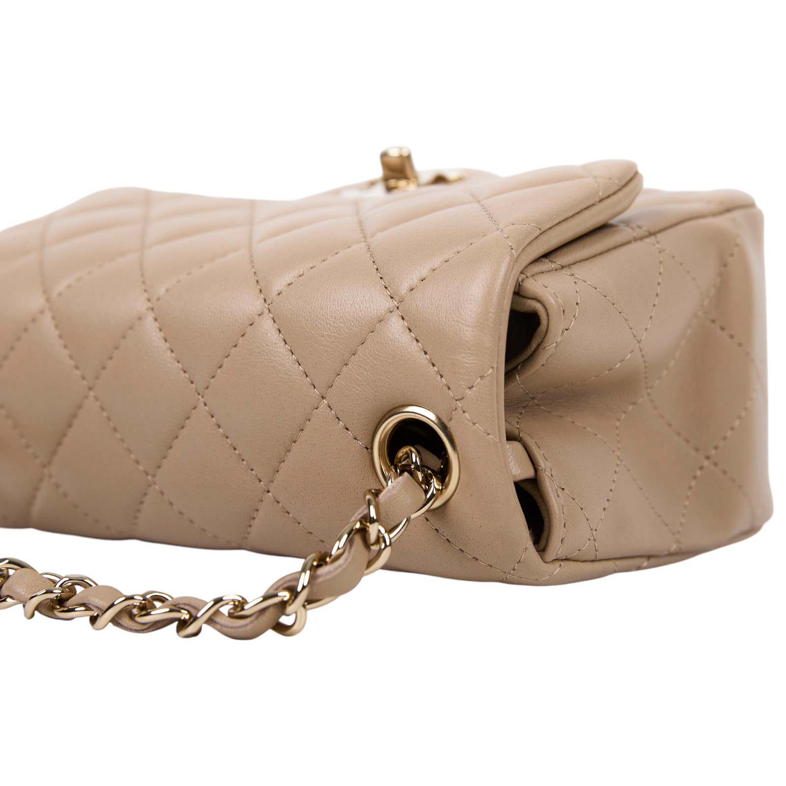 香奈兒 CHANEL CC logo 金球 方胖 肩背 斜背 口蓋包 AS1786 31開 奶茶金釦方胖 原廠盒子/防塵袋/保證卡