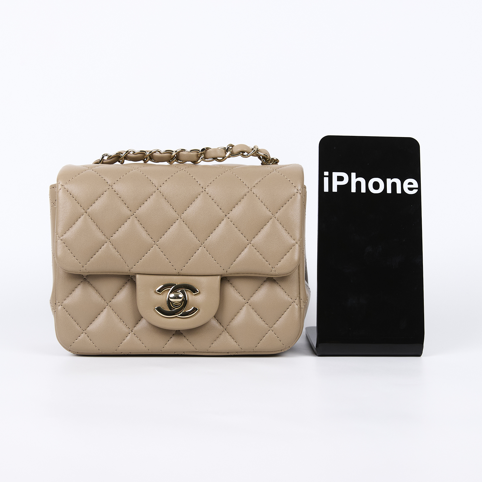 香奈兒 CHANEL CC logo 金球 方胖 肩背 斜背 口蓋包 AS1786 31開 奶茶金釦方胖 原廠盒子/防塵袋/保證卡