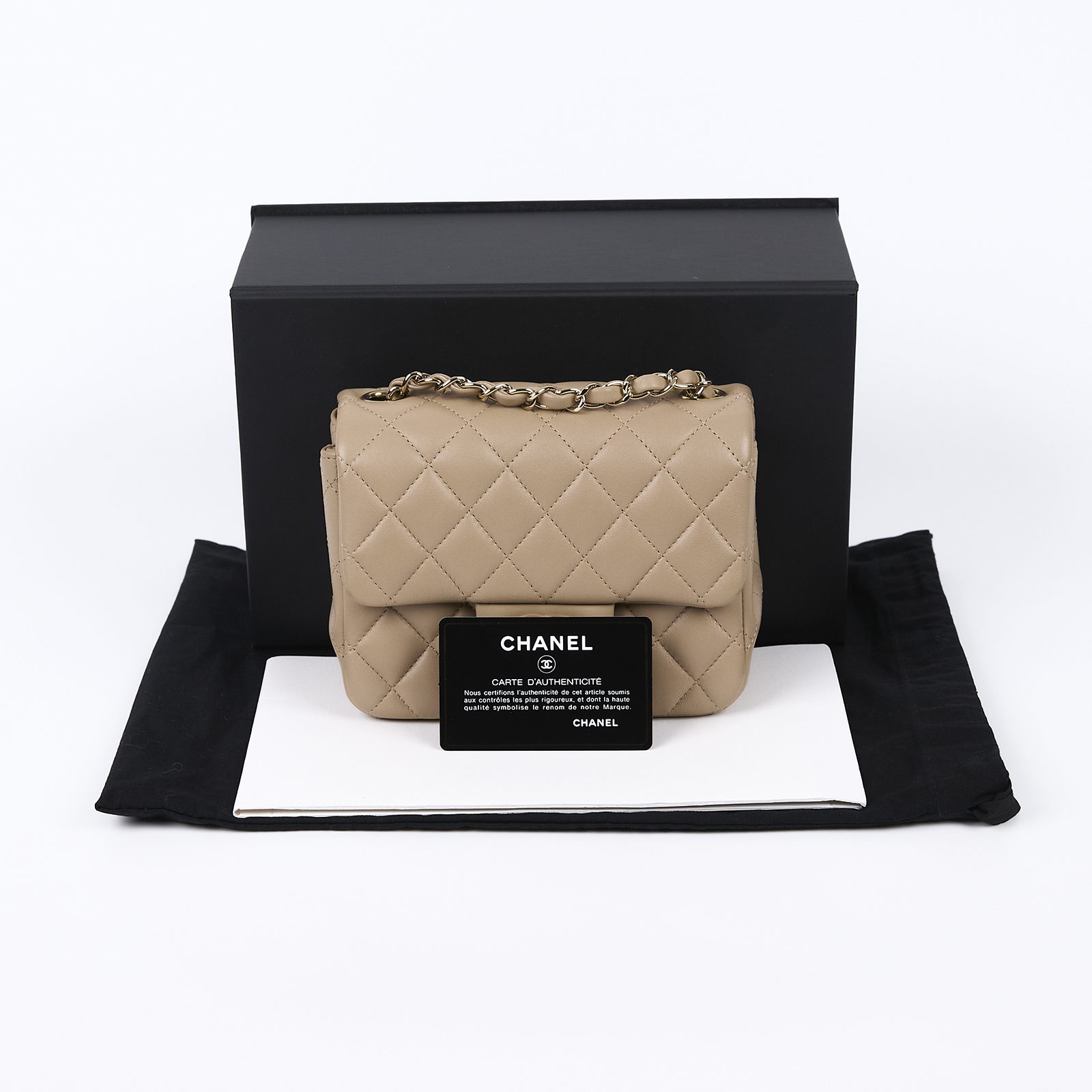 香奈兒 CHANEL CC logo 金球 方胖 肩背 斜背 口蓋包 AS1786 31開 奶茶金釦方胖 原廠盒子/防塵袋/保證卡