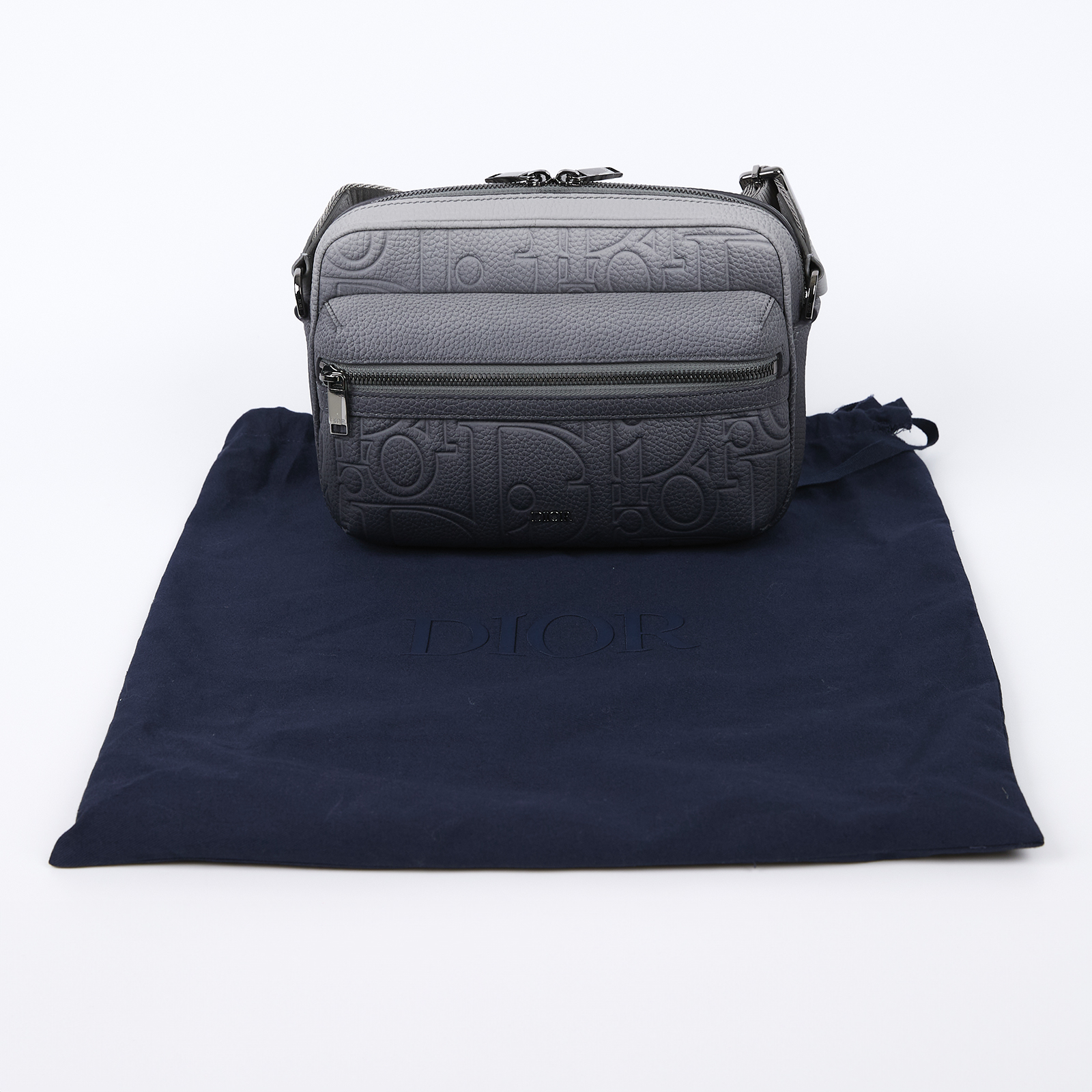 迪奧 CHRISTIAN DIOR Rider 2 拉鍊 郵差包 1ESPO340LLG 灰漸層RIDER 2.0拉鍊郵差包 防塵袋