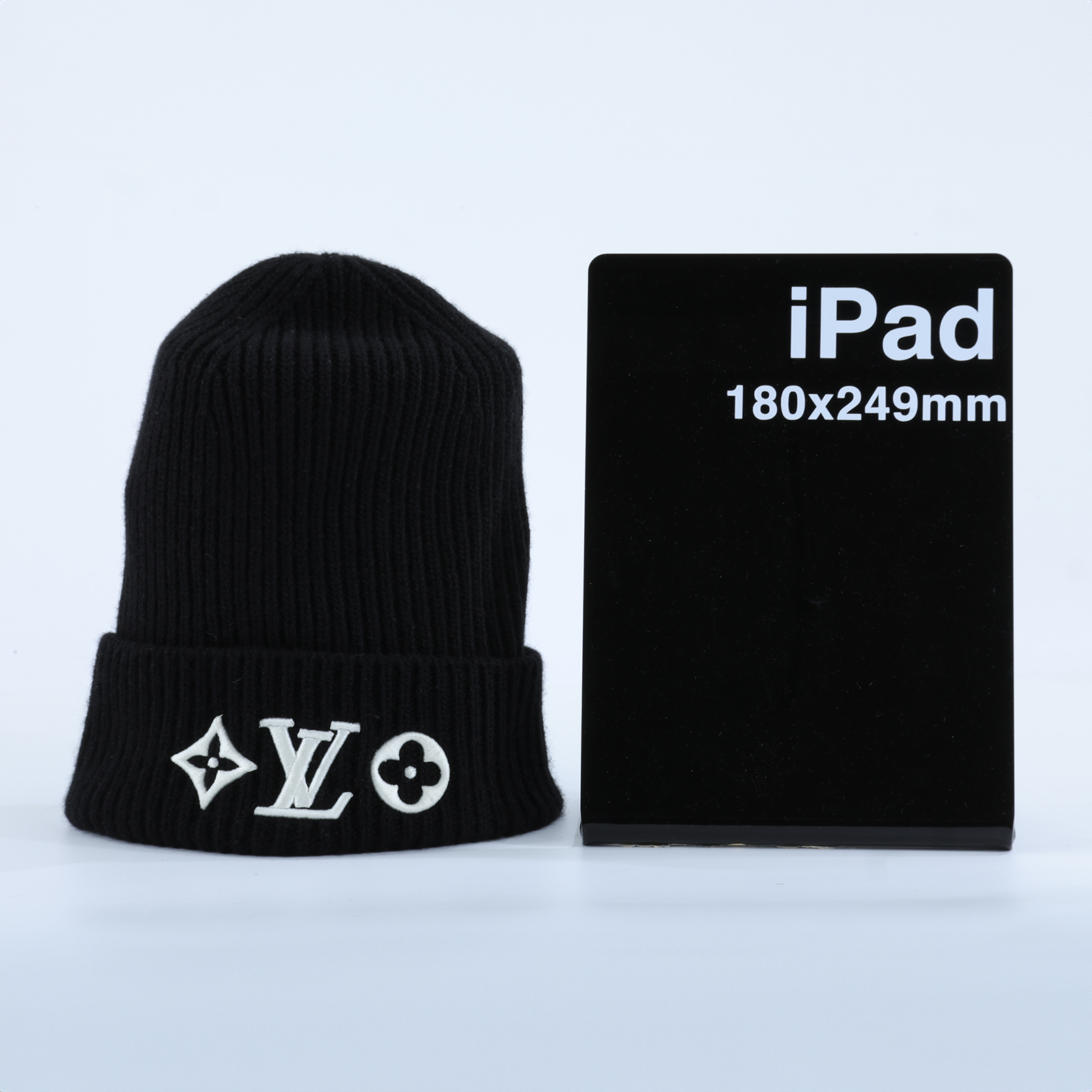 路易威登 LOUIS VUITTON Headline 毛帽 M77872 黑針織白LOGO毛帽 無附屬品