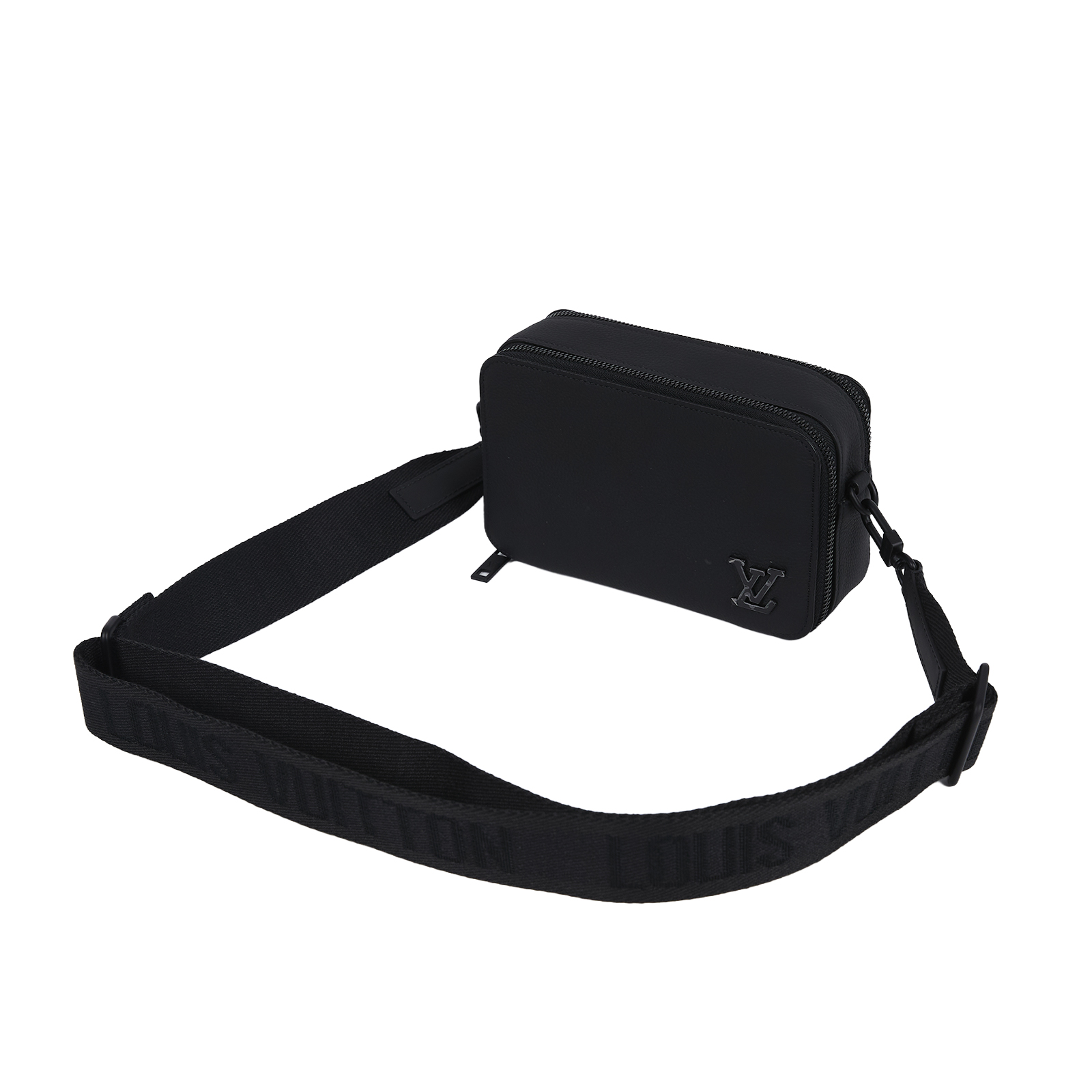 路易威登 LOUIS VUITTON Alpha 隨身錢包 小牛皮 黑色 M59161 晶片款 黑皮革Alpha側背包 防塵袋/背帶