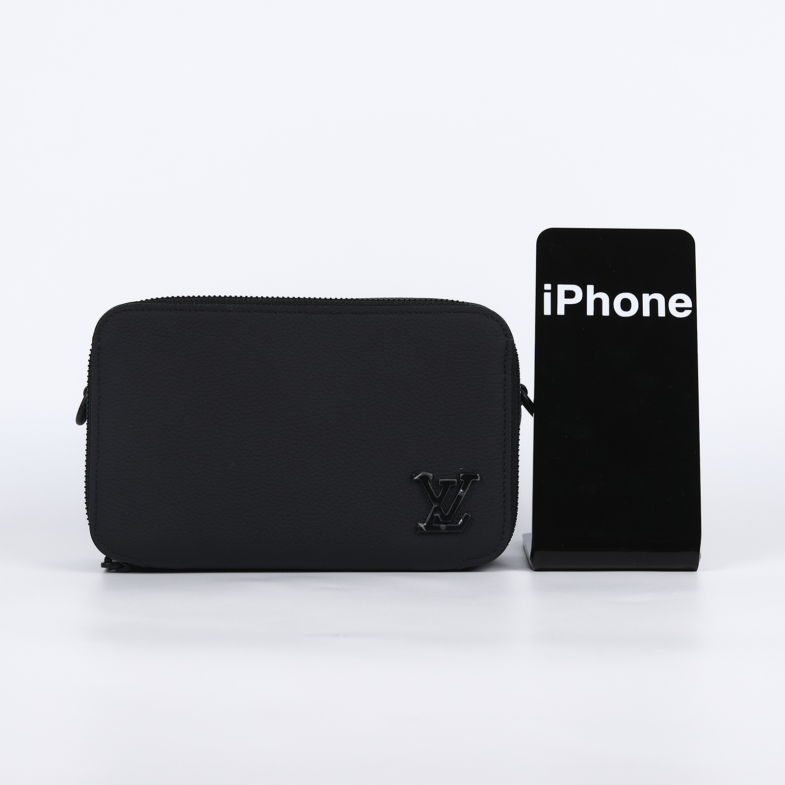 路易威登 LOUIS VUITTON Alpha 隨身錢包 小牛皮 黑色 M59161 晶片款 黑皮革Alpha側背包 防塵袋/背帶