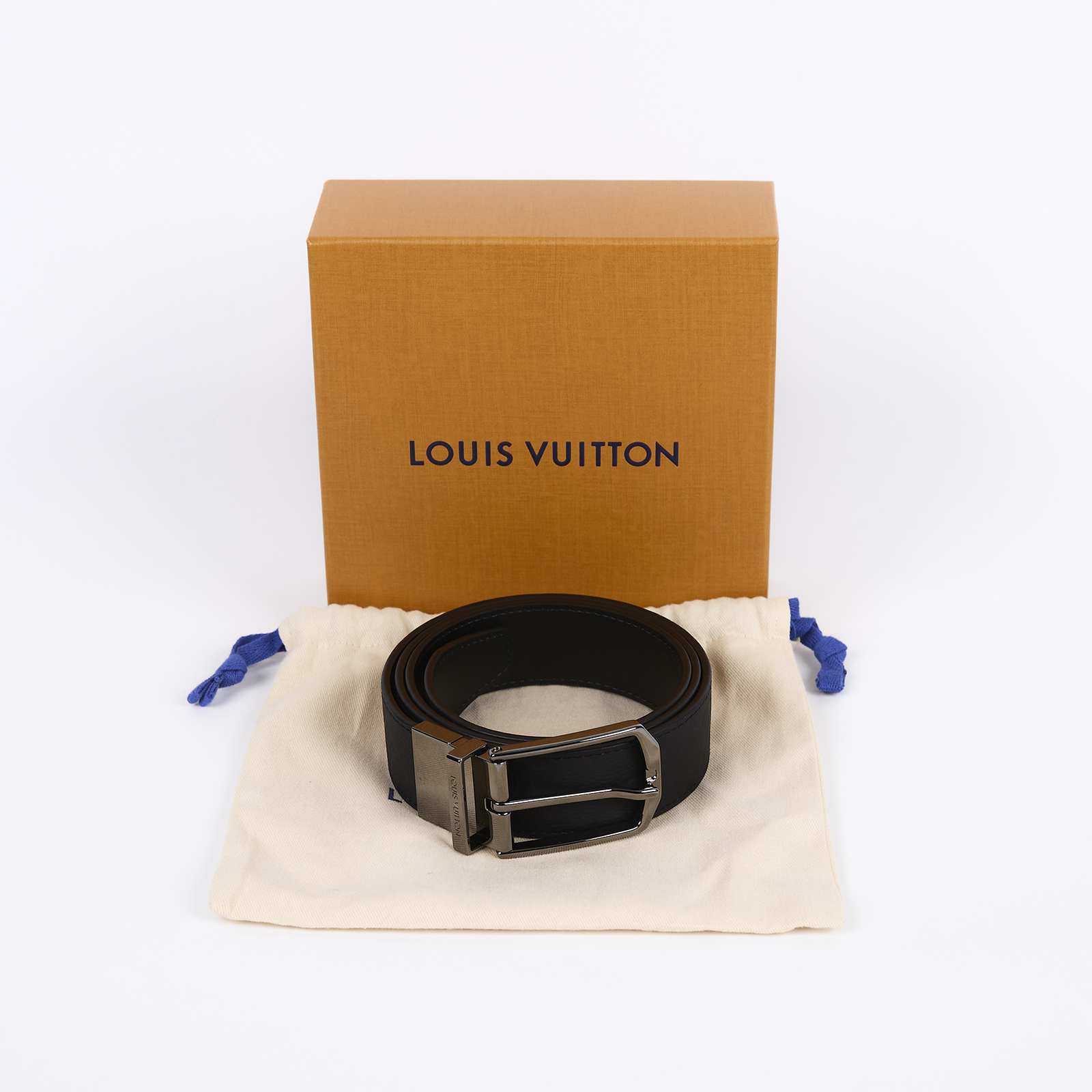 路易威登 LOUIS VUITTON Slender 雙面 皮帶 M4043S 黑Slender 35毫米雙面皮帶#100 原廠盒子/防塵袋