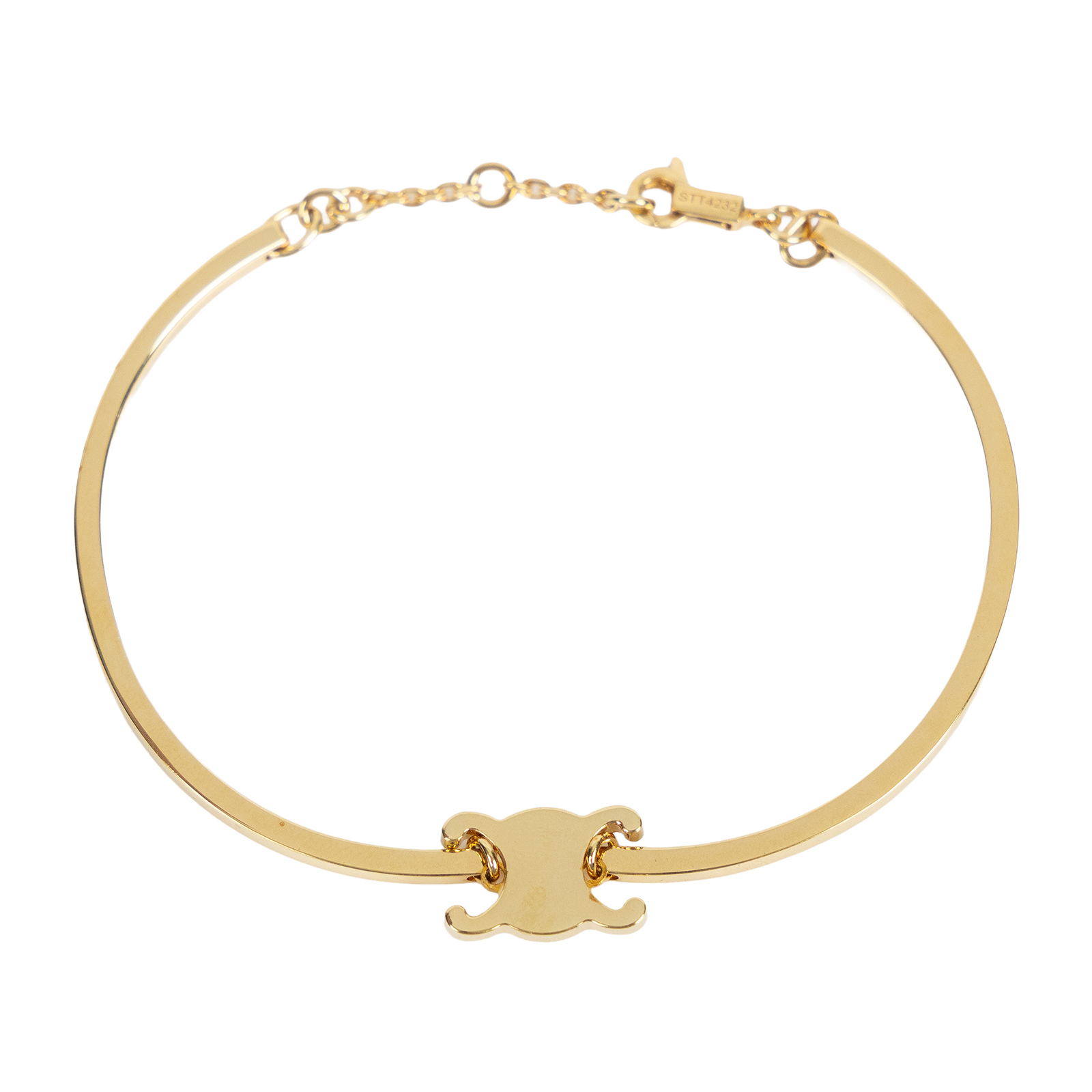  思琳 CELINE Triomphe 鉸接式 手鐲 金色黃銅 46Z676BRA.35OR 金色凱旋手環 原廠盒子/防塵袋