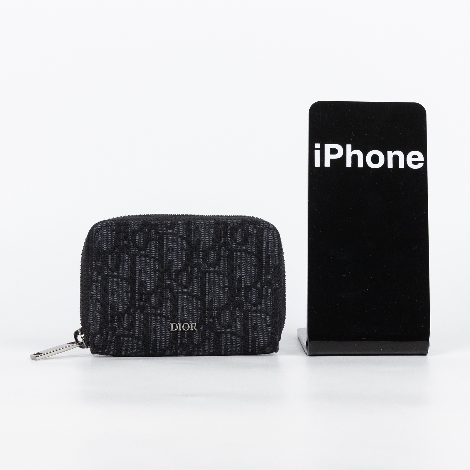 迪奧 CHRISTIAN DIOR 拉鍊零錢包 2ESBC316YSE 黑緹花零錢包 原廠盒子