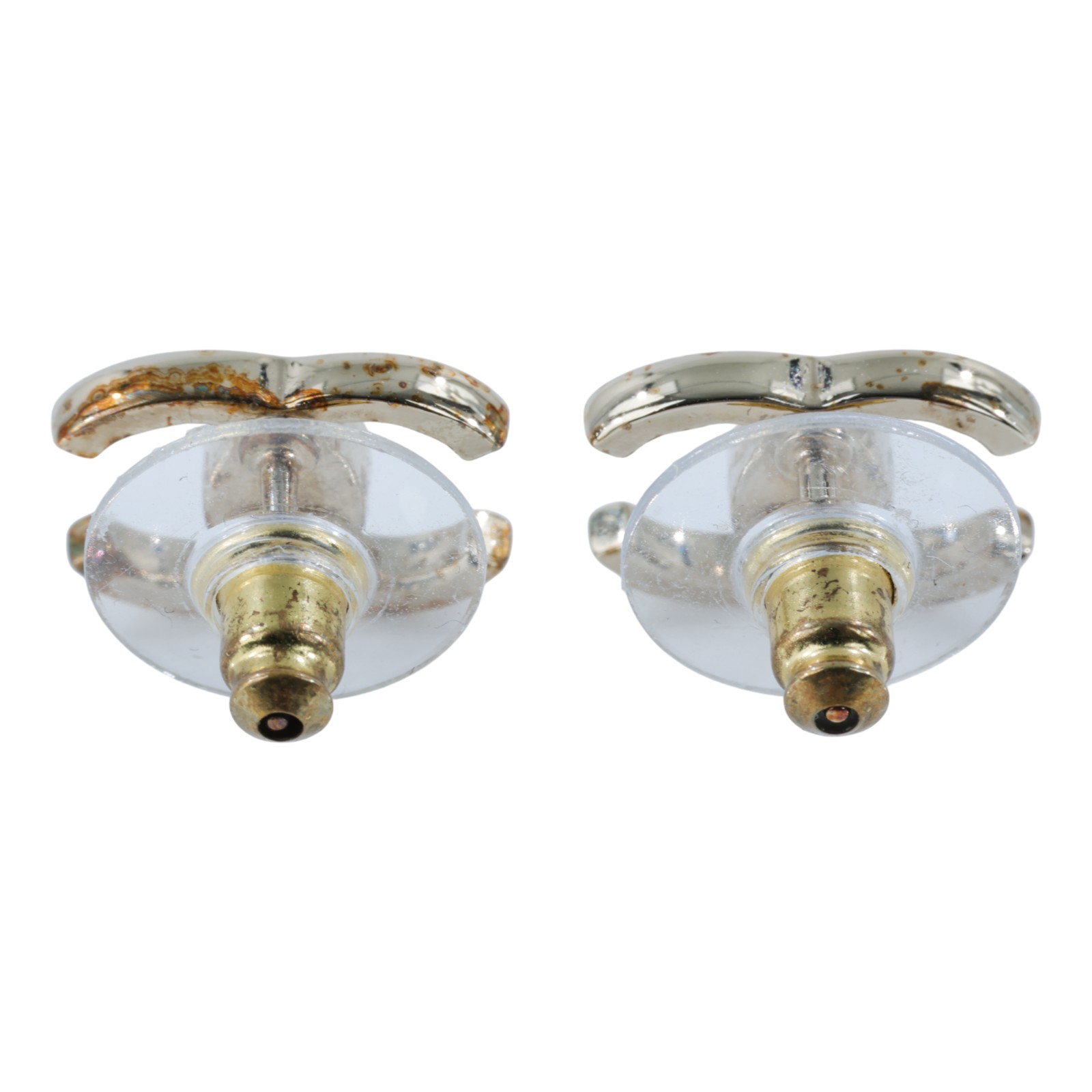 香奈兒 CHANEL CC LOGO 水鑽 耳環 耳釘 A23S 金色雙C水鑽耳環 原廠盒子/內襯