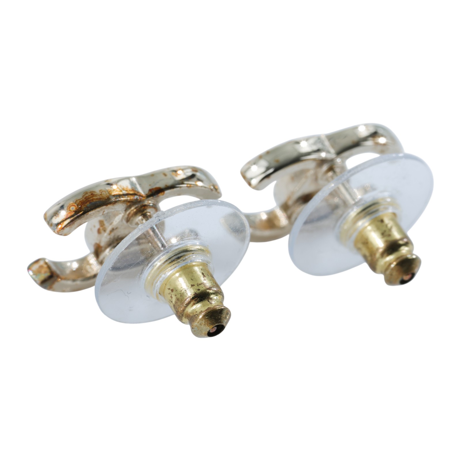 香奈兒 CHANEL CC LOGO 水鑽 耳環 耳釘 A23S 金色雙C水鑽耳環 原廠盒子/內襯