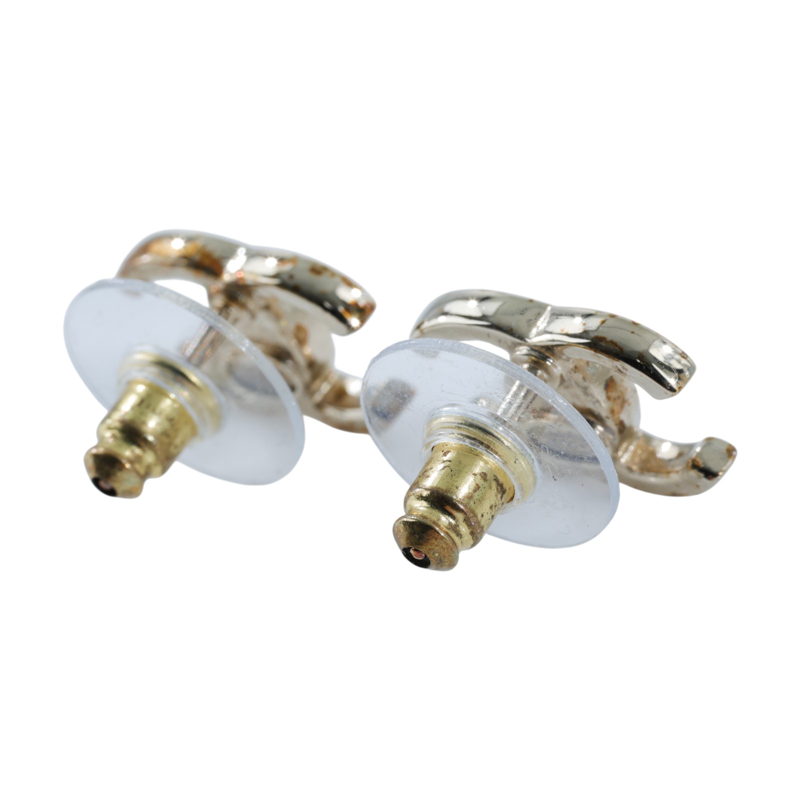 香奈兒 CHANEL CC LOGO 水鑽 耳環 耳釘 A23S 金色雙C水鑽耳環 原廠盒子/內襯