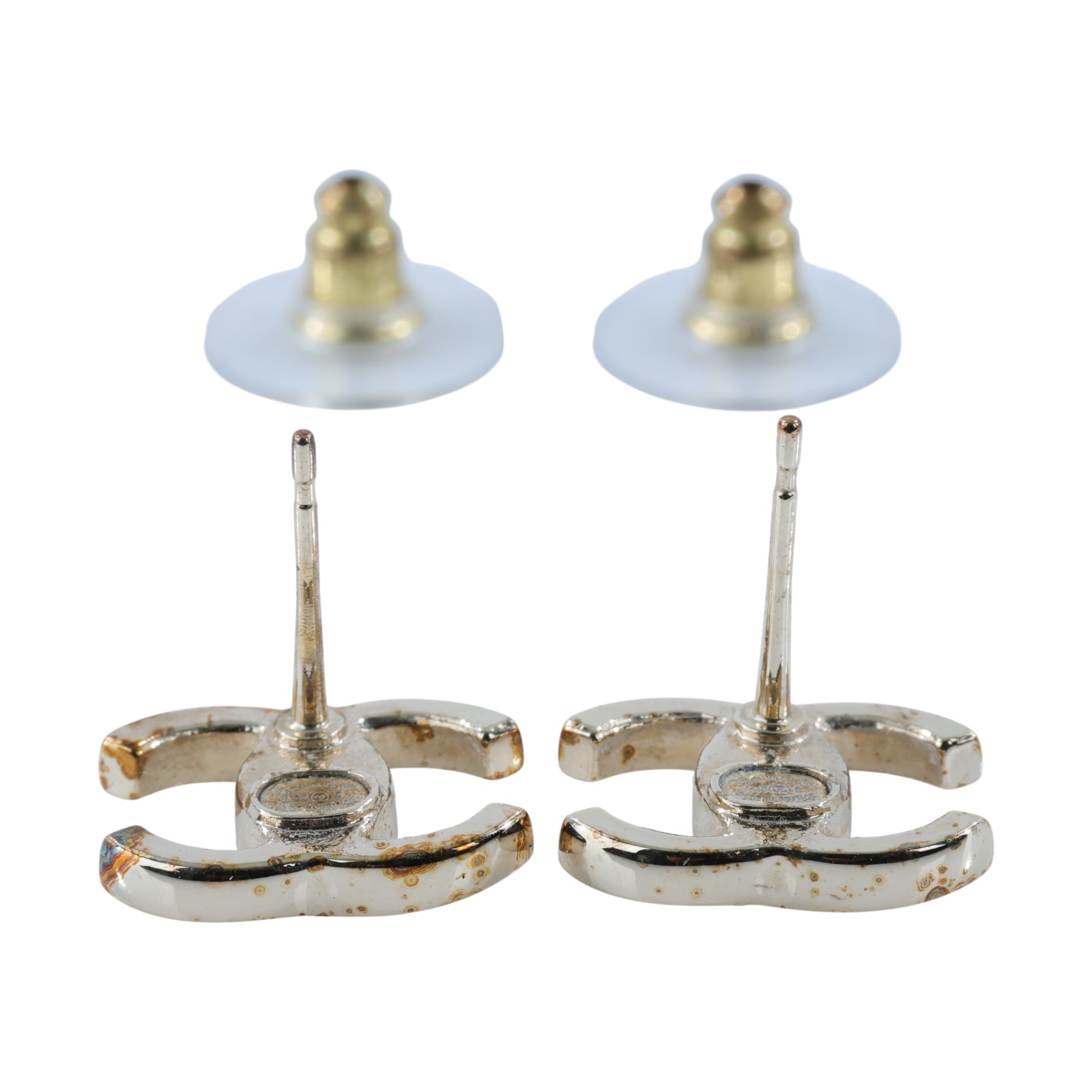 香奈兒 CHANEL CC LOGO 水鑽 耳環 耳釘 A23S 金色雙C水鑽耳環 原廠盒子/內襯