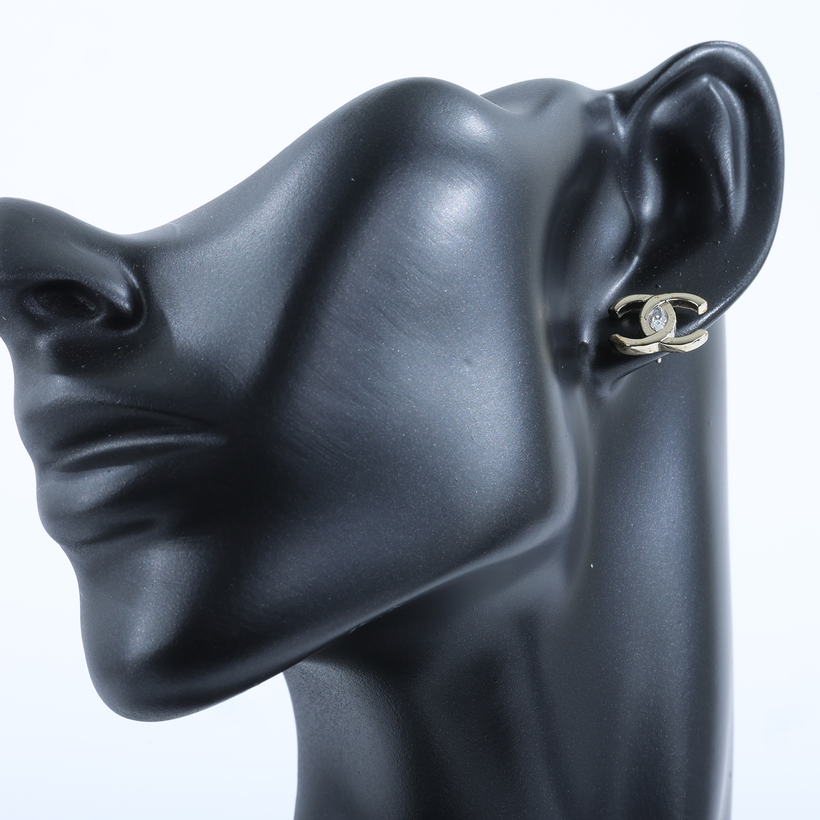 香奈兒 CHANEL CC LOGO 水鑽 耳環 耳釘 A23S 金色雙C水鑽耳環 原廠盒子/內襯