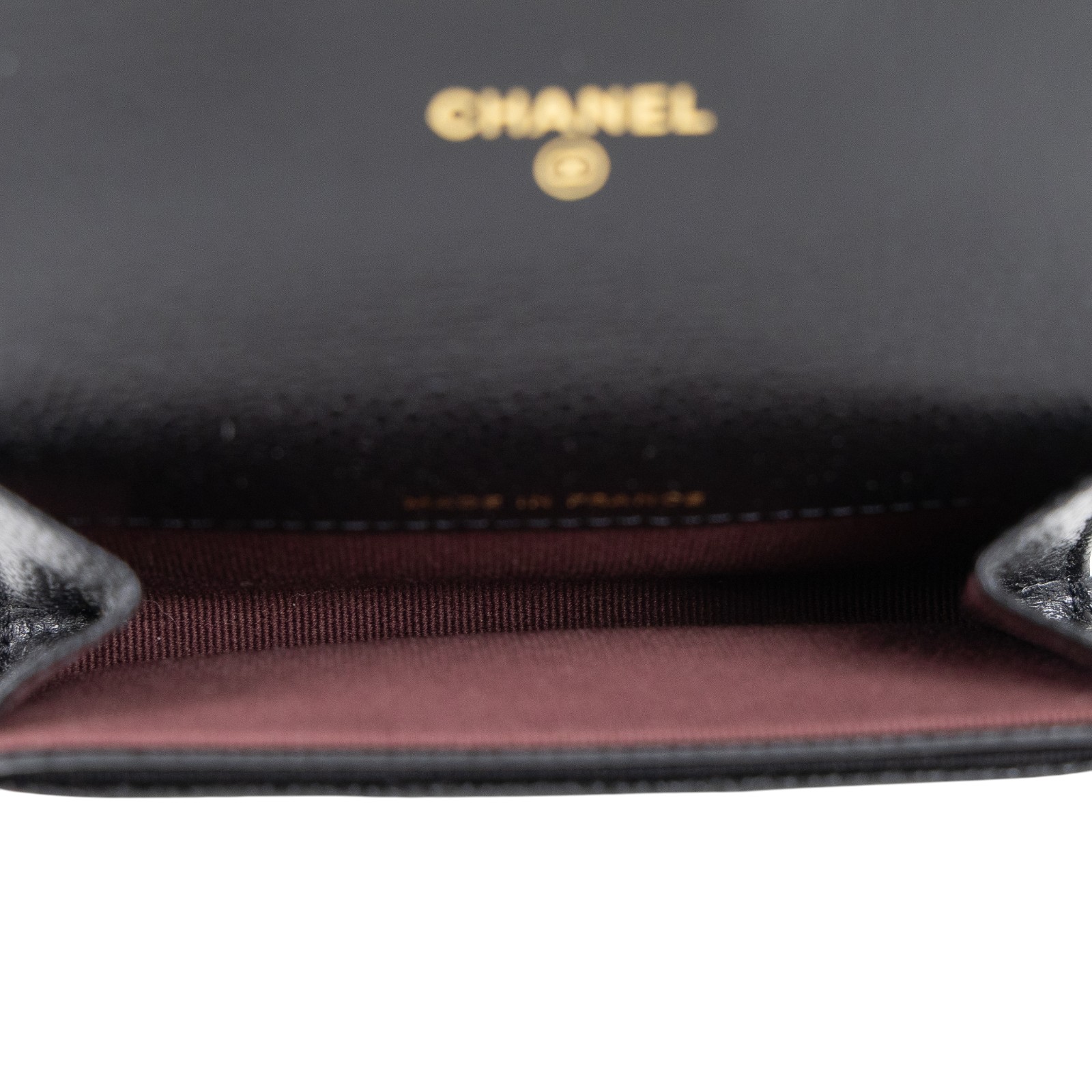 香奈兒 CHANEL 經典口蓋卡片夾 AP0214 晶片款 黑金荔枝牛單層卡包 原廠盒子/防塵袋