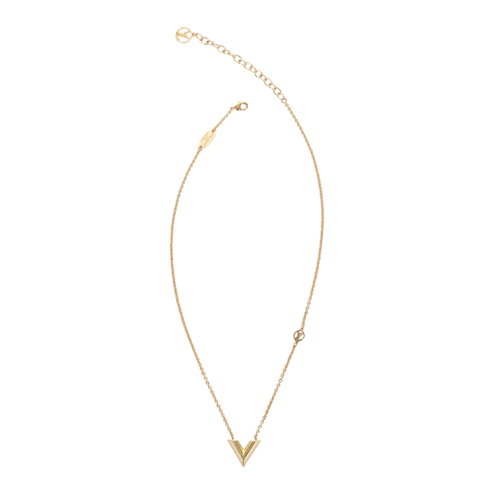 路易威登 LOUIS VUITTON Essential V 項鏈 M00857 金色ESSENTIAL V項鍊 原廠盒子/防塵袋/發票